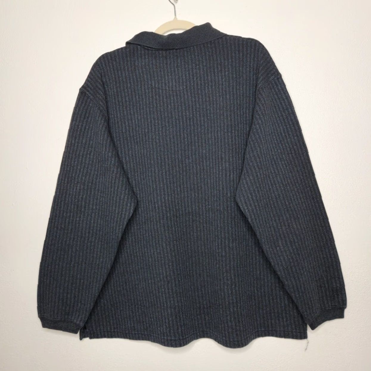 George VINTAGE George Long Sleeve Polo Henley Shirt Cotton Blue XL Men Size US XL / EU 56 / 4 - 7 Thumbnail