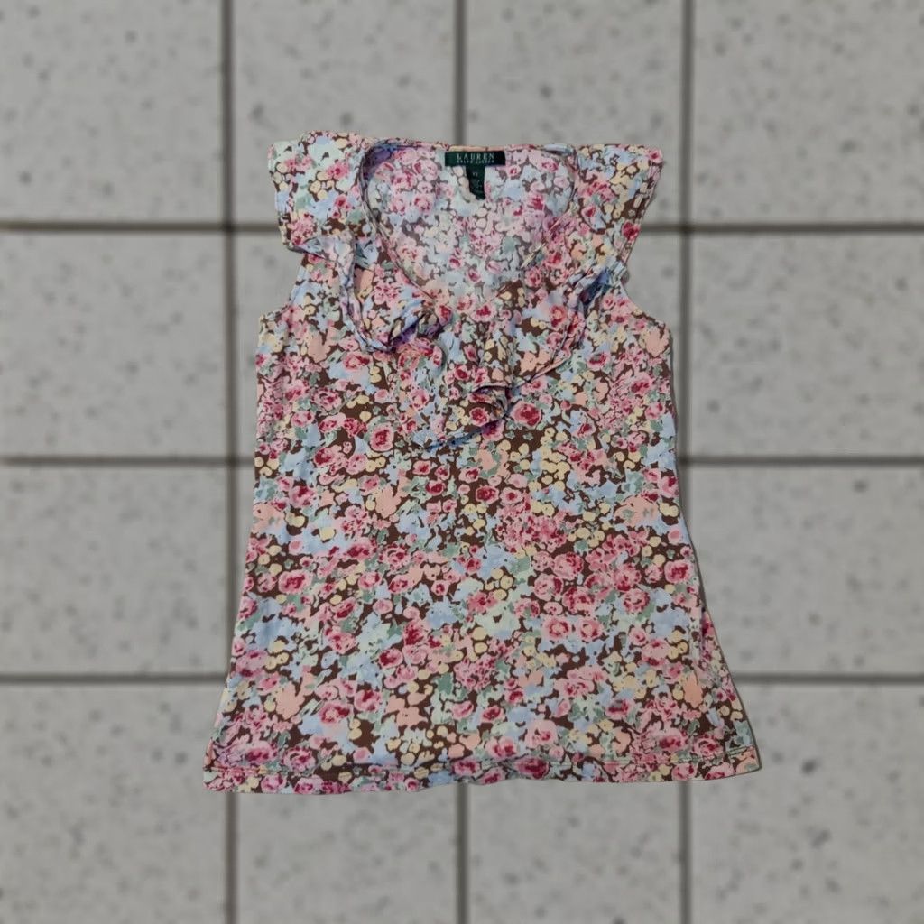 Polo Ralph Lauren Polo Ralph Lauren Shirt Blouse XS Pink Floral Cotton Womens Size XS / US 0-2 / IT 36-38 - 1 Thumbnail