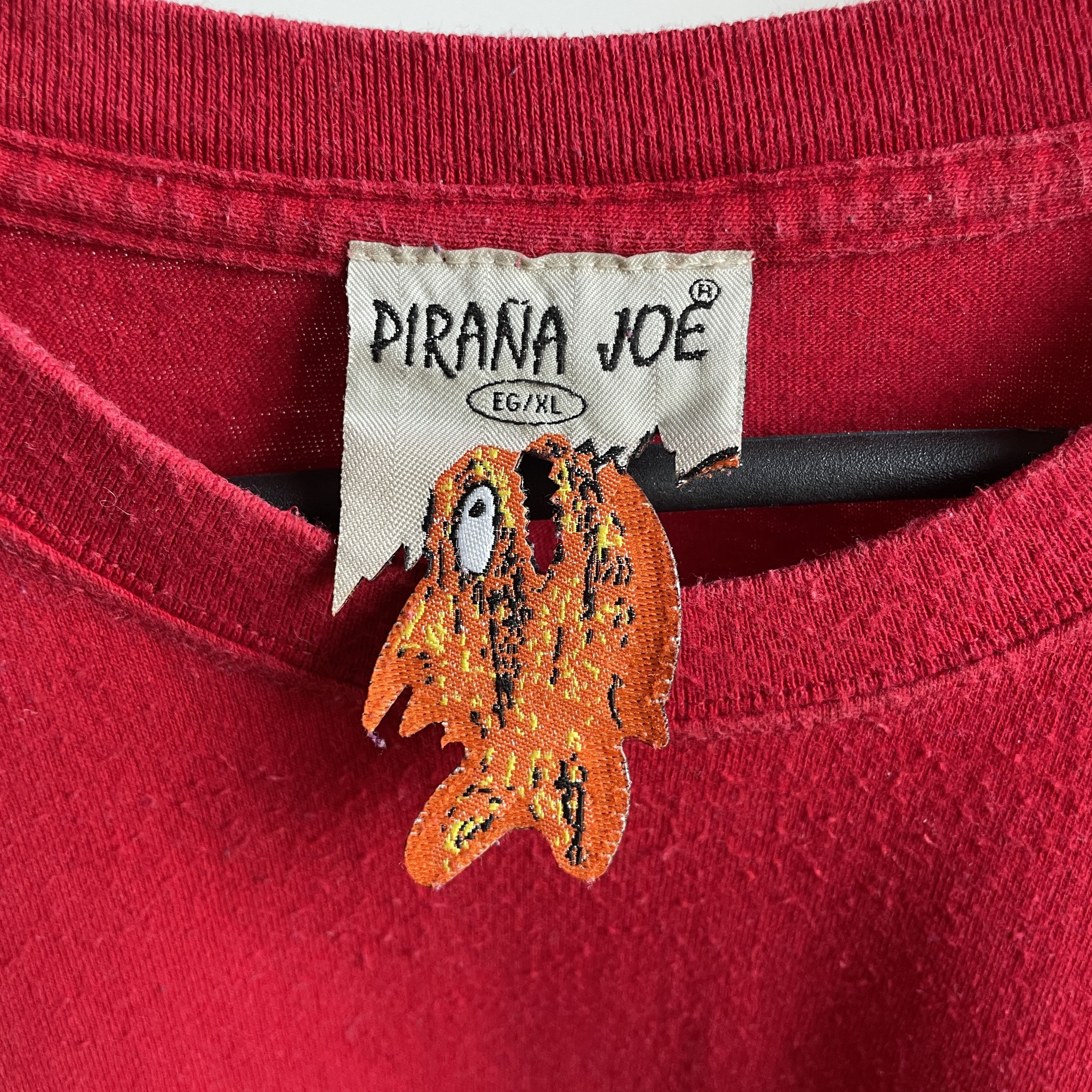 Vintage Pirana Joe Vintage 90's T-Shirt Size XL Size US XL / EU 56 / 4 - 8 Thumbnail