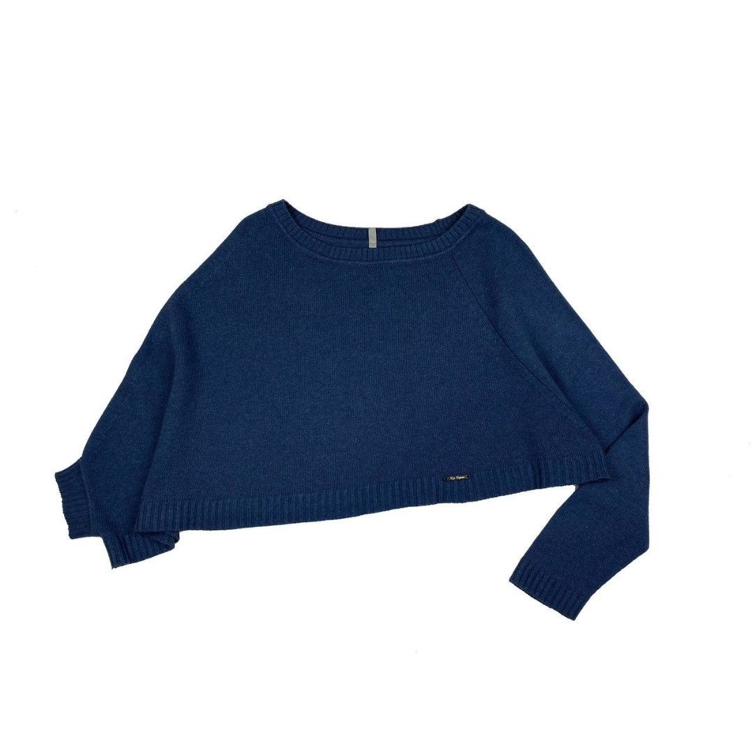 Cop Copine COP COPINE WOMEN ASYMMETRICAL SWETER BLUE MERINO WOOL SIZE S Size S / US 4 / IT 40 - 1 Thumbnail