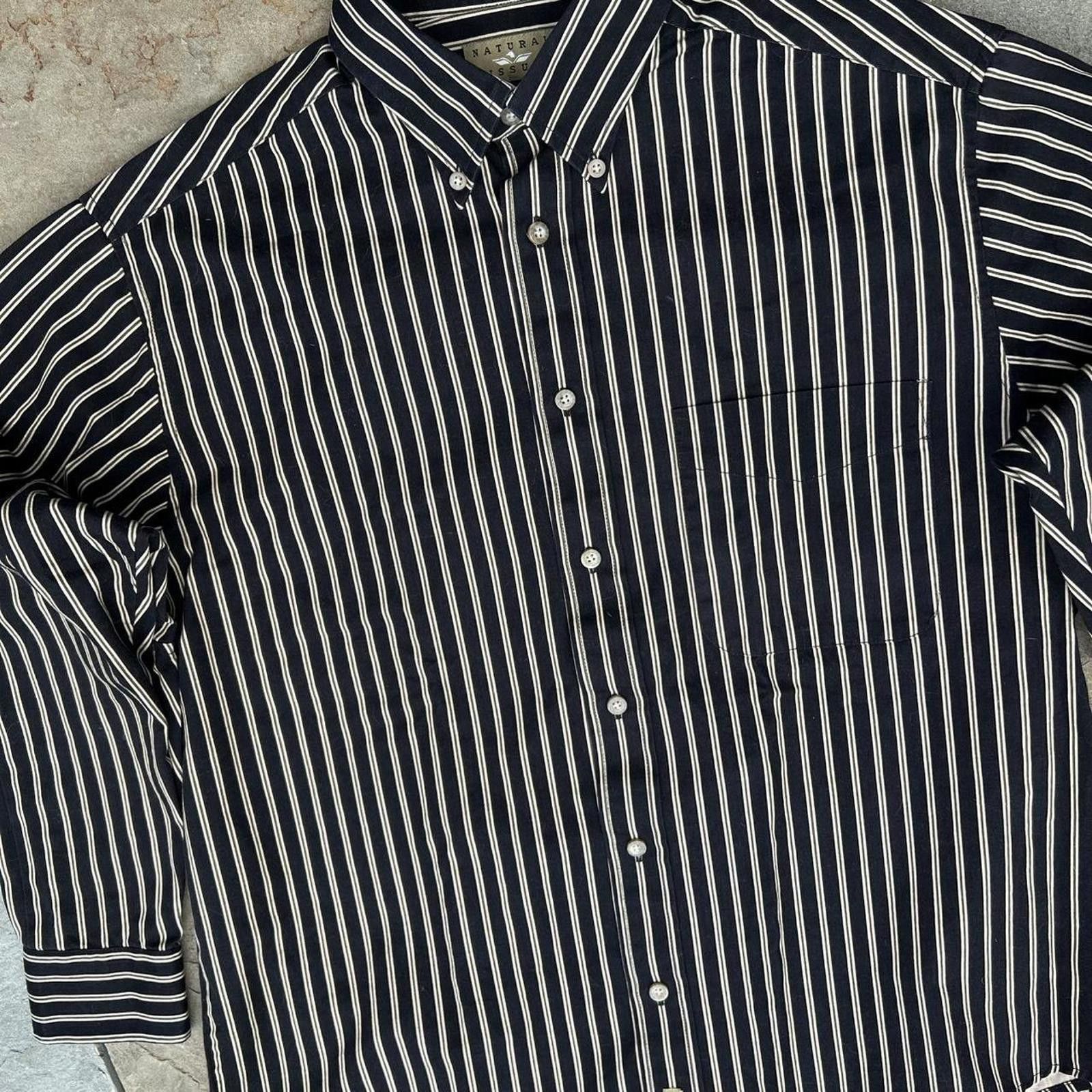 Vintage Neo-Vintage 90s Vertical Varied Stripe Button Down Shirt Size US M / EU 48-50 / 2 - 2 Thumbnail