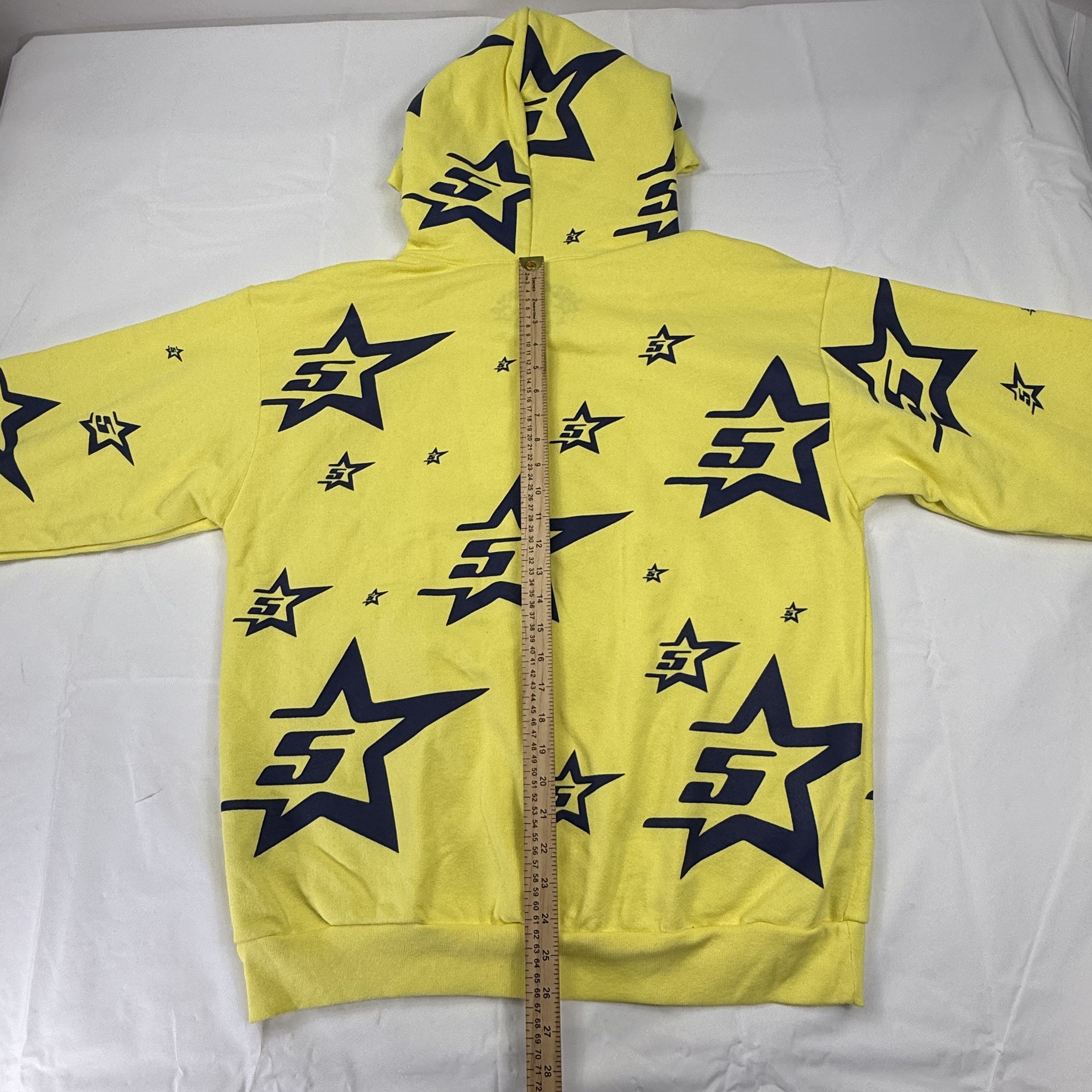 Sp5der Sp5der Worldwide 5555 Star Hoodie Yellow Navy All Over Print Size US L / EU 52-54 / 3 - 4 Thumbnail