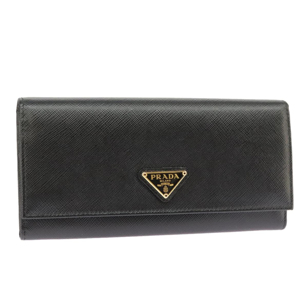 Prada Saffiano Black Leather Wallet (Pre-Owned) Size ONE SIZE - 1 Thumbnail