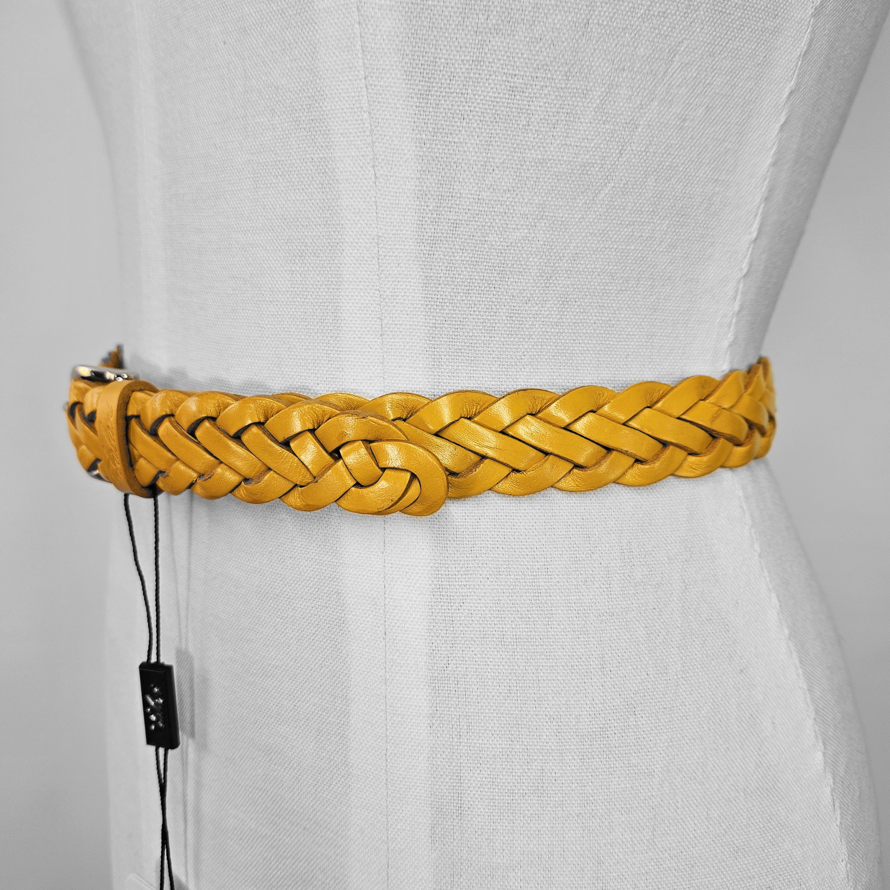 Other Falari 32" Max NEW Belt Braided Woven Gold Orange Leather Size ONE SIZE - 4 Thumbnail