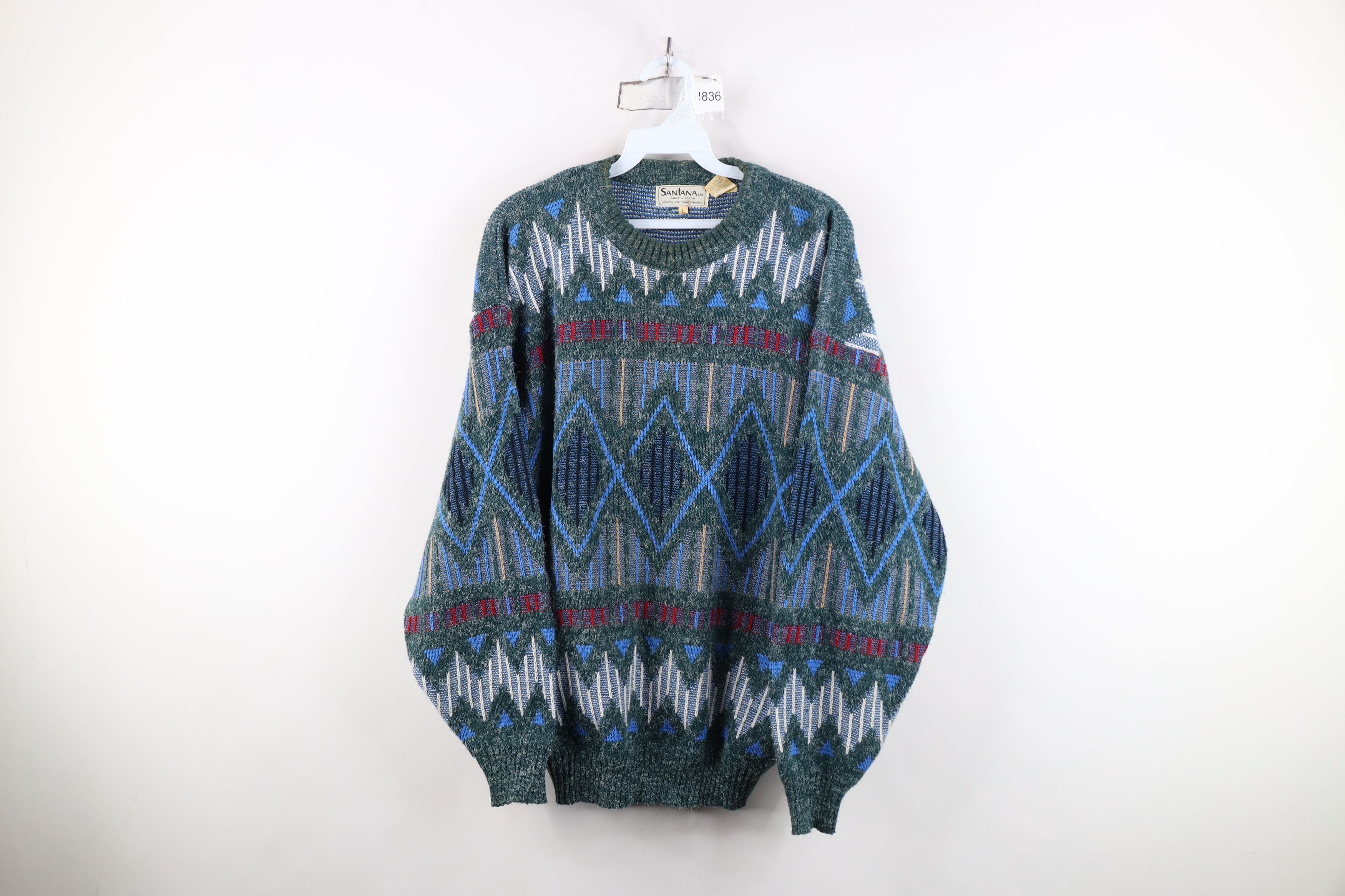 Vintage Vintage 90s Coogi Style Fair Isle Knit Crewneck Sweater Size US L / EU 52-54 / 3 - 1 Thumbnail