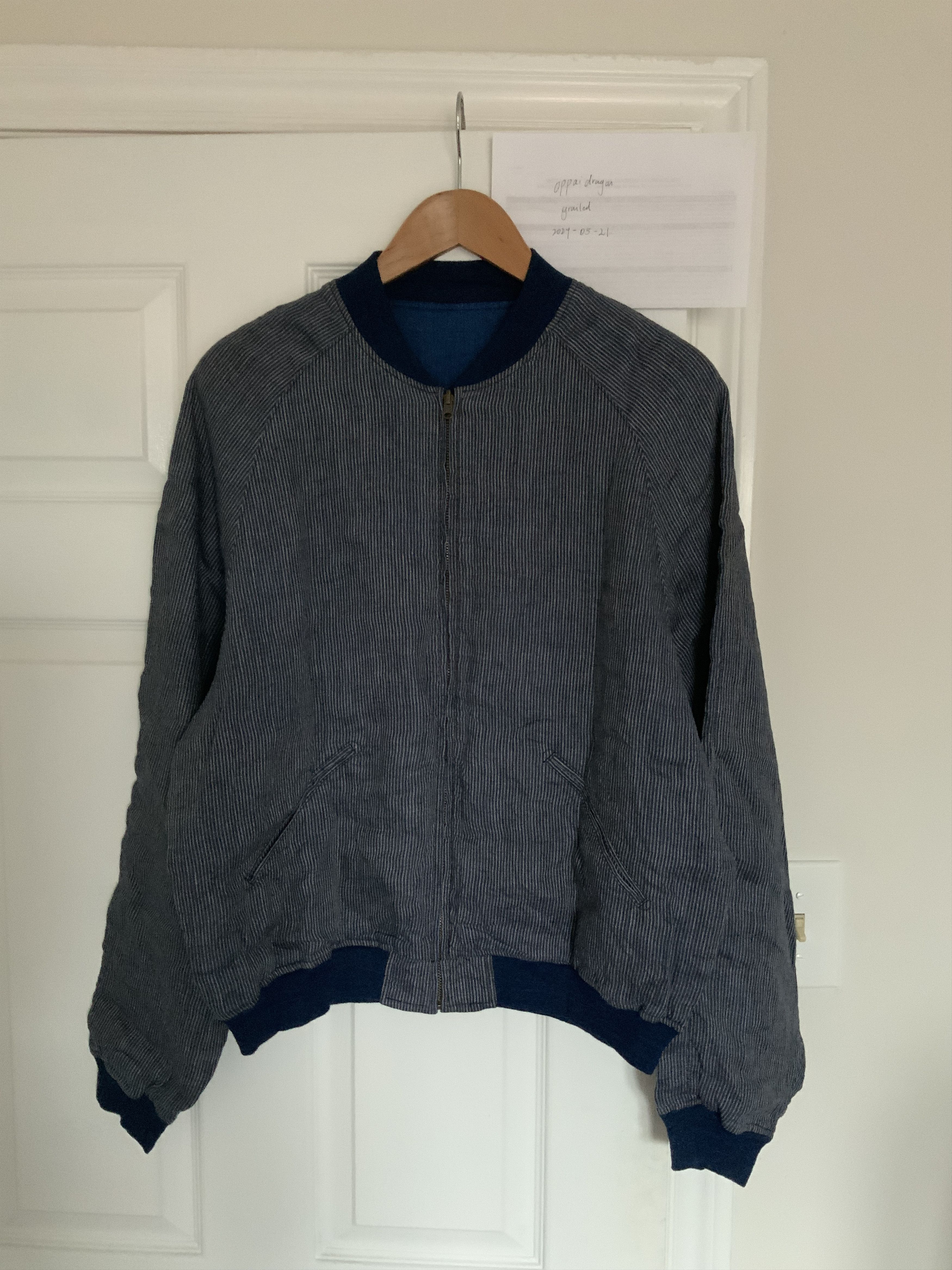 Kapital × Kapital Kountry KAPITAL Striped Linen Reversible Bomber Jacket Size US L / EU 52-54 / 3 - 1 Thumbnail