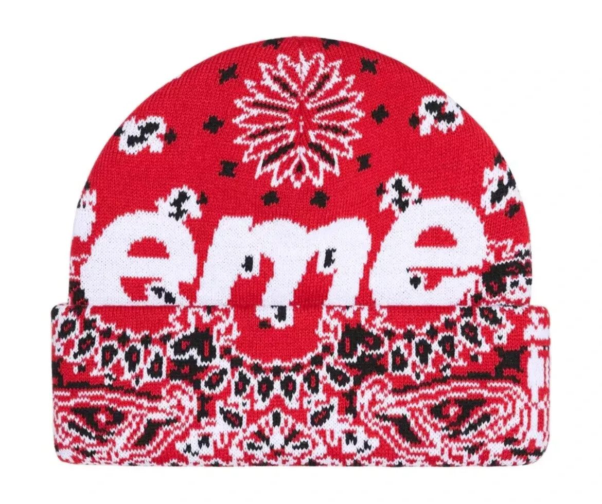 Supreme Supreme Bandana Big Logo Beanie Red FW 2024 Size ONE SIZE - 5 Thumbnail
