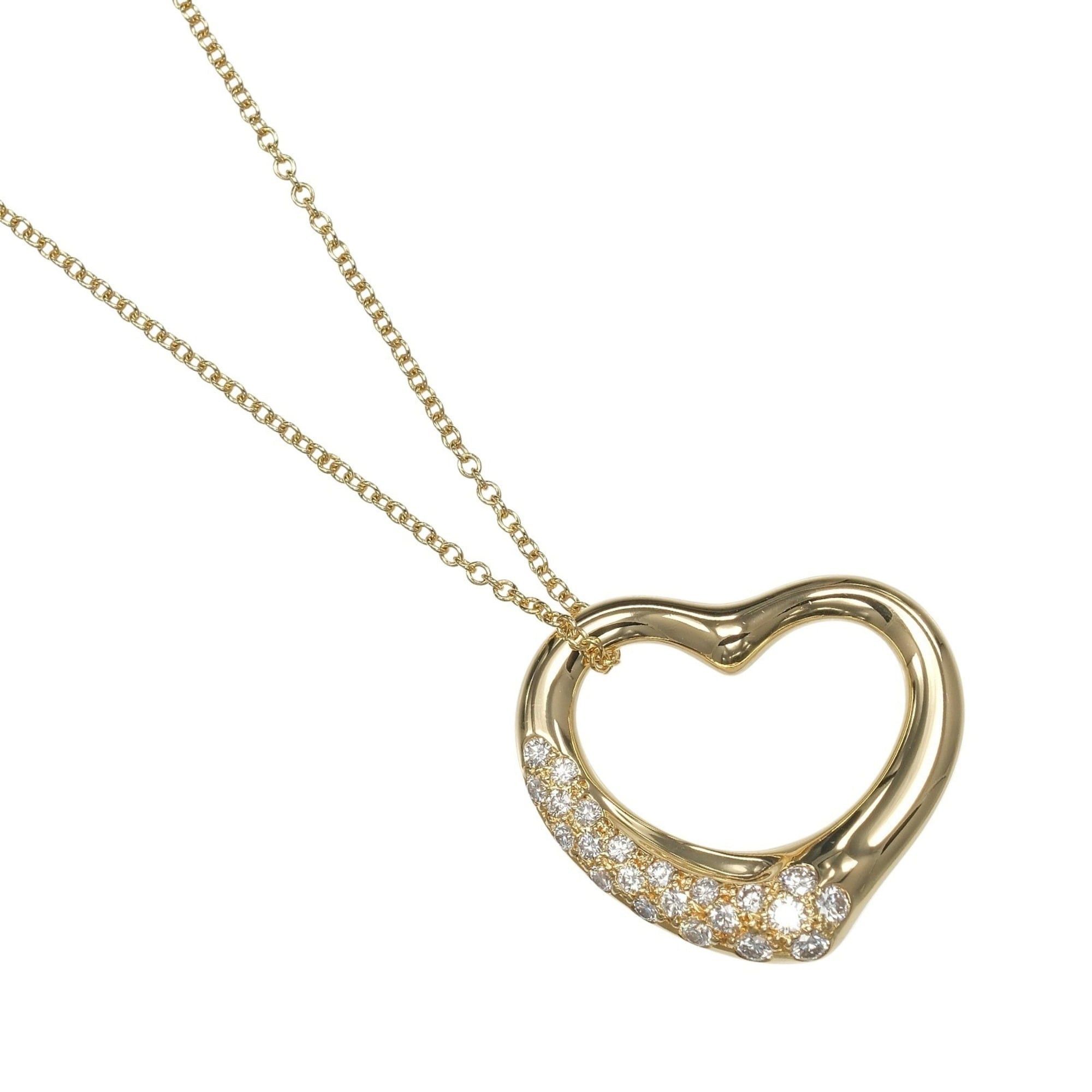 Tiffany & Co. Tiffany & Co. Open Heart Necklace in 18K Yellow Gold with Diamonds, Approx. 7.86g Size ONE SIZE - 1 Thumbnail