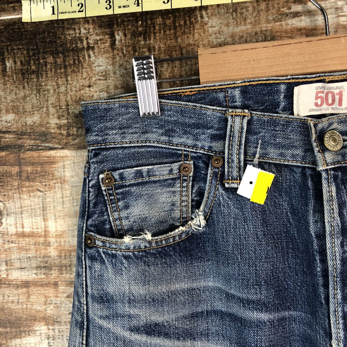 Levi's DLL 501 Levis Blue Distressed Denim Pants #C081 Size US 30 / EU 46 - 7 Thumbnail