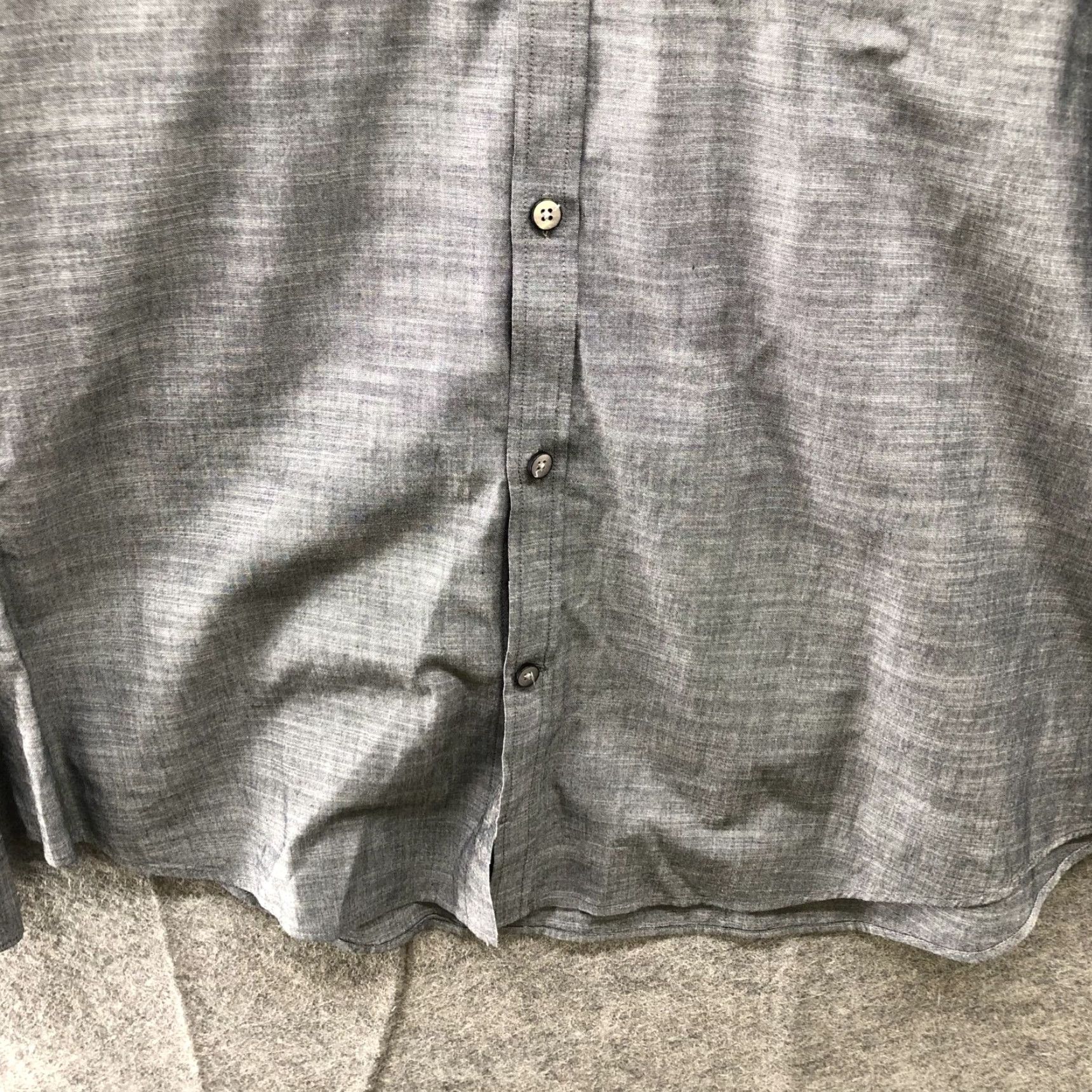 Express Express Button Down Shirt Mens L Gray Long Sleeve Cotton Utility Slim Classic Pockets Size US L / EU 52-54 / 3 - 4 Thumbnail
