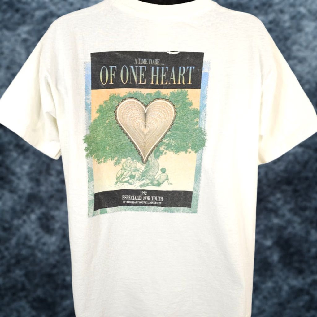 Fruit Of The Loom VINTAGE Brigham Young University T Shirt Mens XL White 90s 1992 Made In USA Size US XL / EU 56 / 4 - 1 Thumbnail
