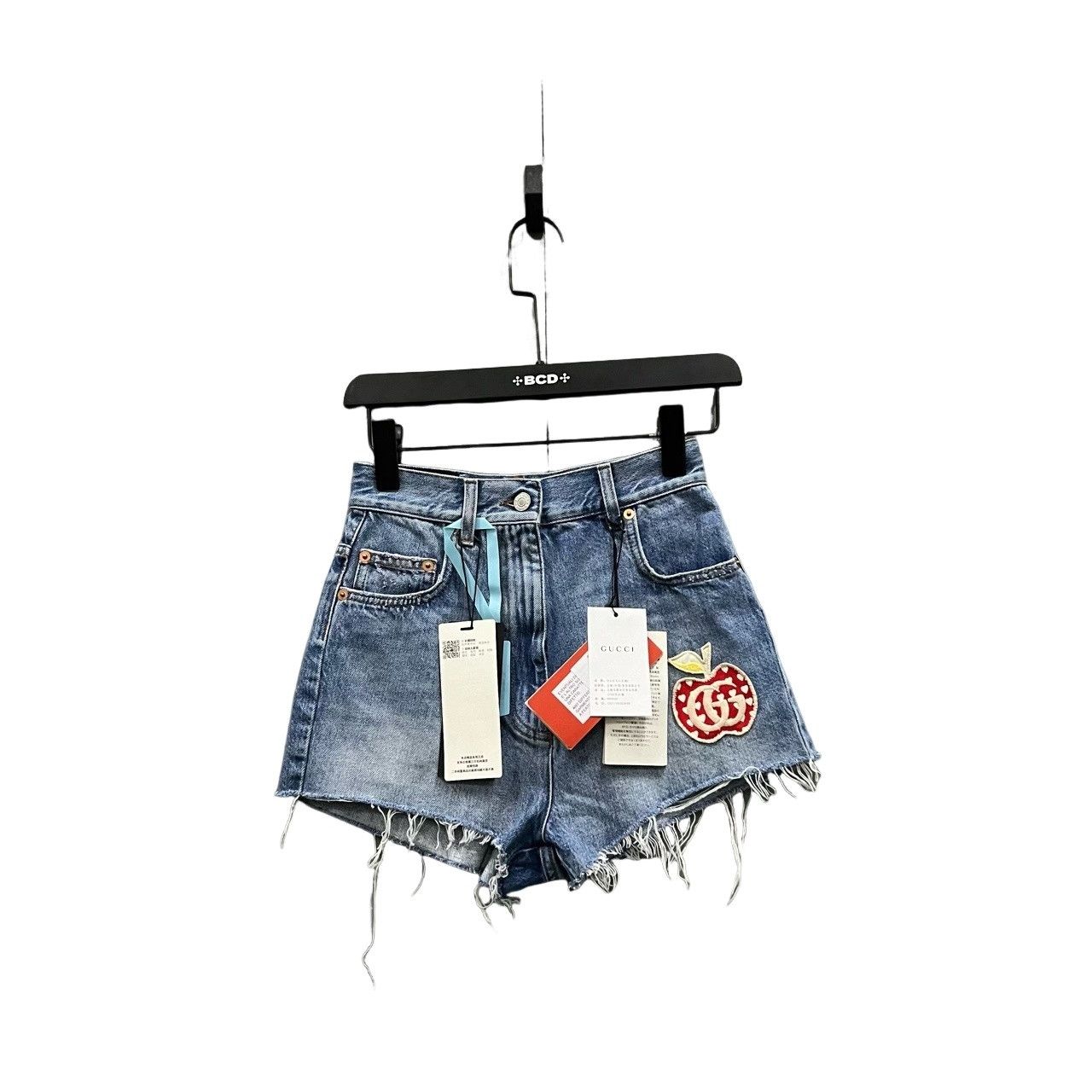 Gucci Gucci Apple Patch Denim Shorts Size 23 Size 23" - 1 Thumbnail