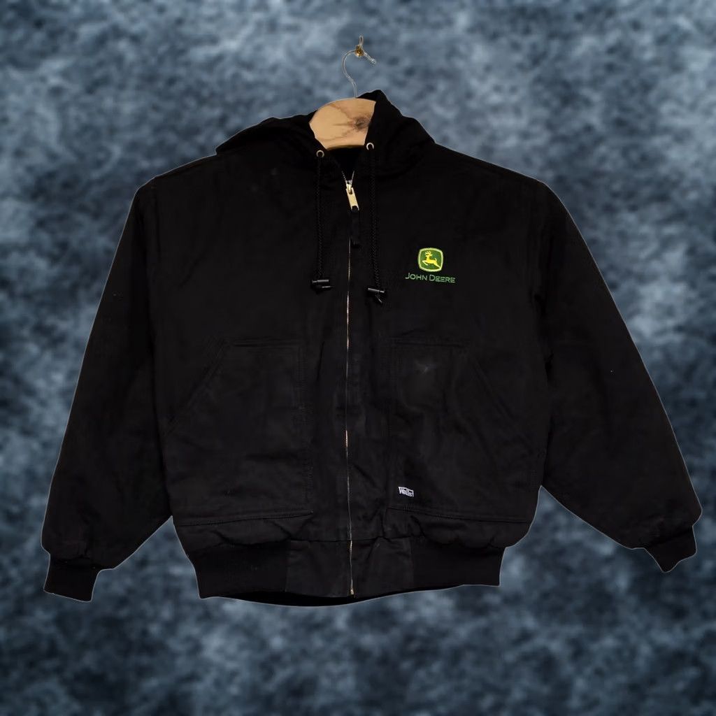 Walls VINTAGE John Deere Walls Workwear Insulated Duck Hooded Jacket Mens Large Black Size US L / EU 52-54 / 3 - 1 Thumbnail