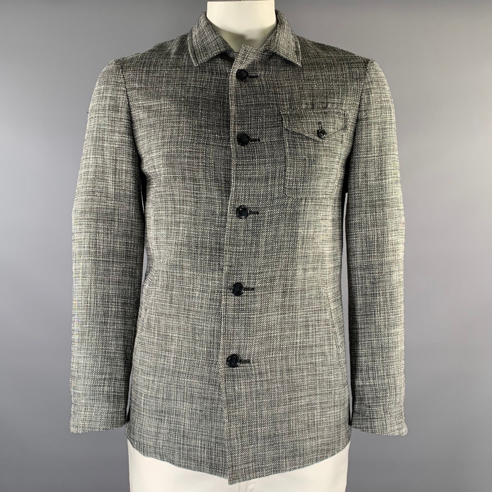 Other KLEIN EPSTEIN & PARKER L Black White Heather Wool Blend Coat Size US L / EU 52-54 / 3 - 1 Thumbnail