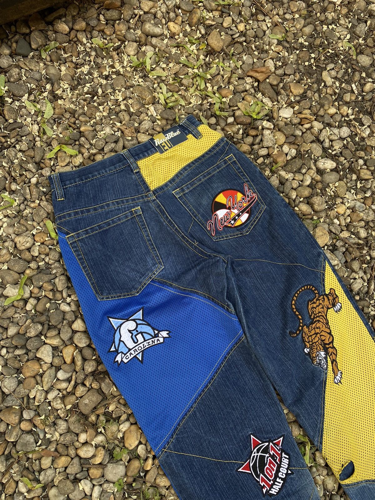Designer × Vintage Raw Blue Hip Hop NBA Baggy Y2K Skate Jeans Size US 30 / EU 46 - 3 Thumbnail