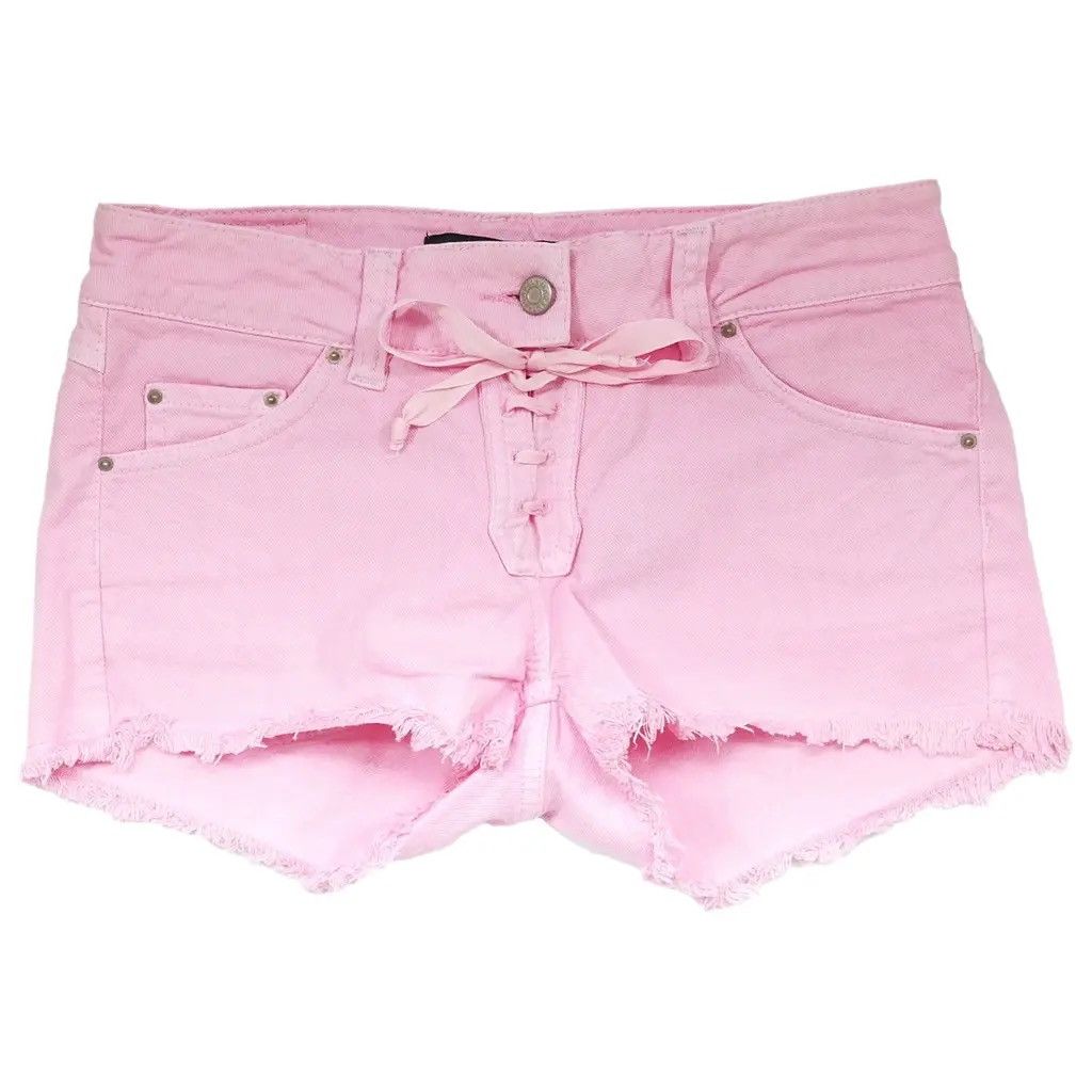 image of Isabel Marant Ss11 Pink Denim Lace Up Fly Cut-Offs Shorts, Women's (Size 26)