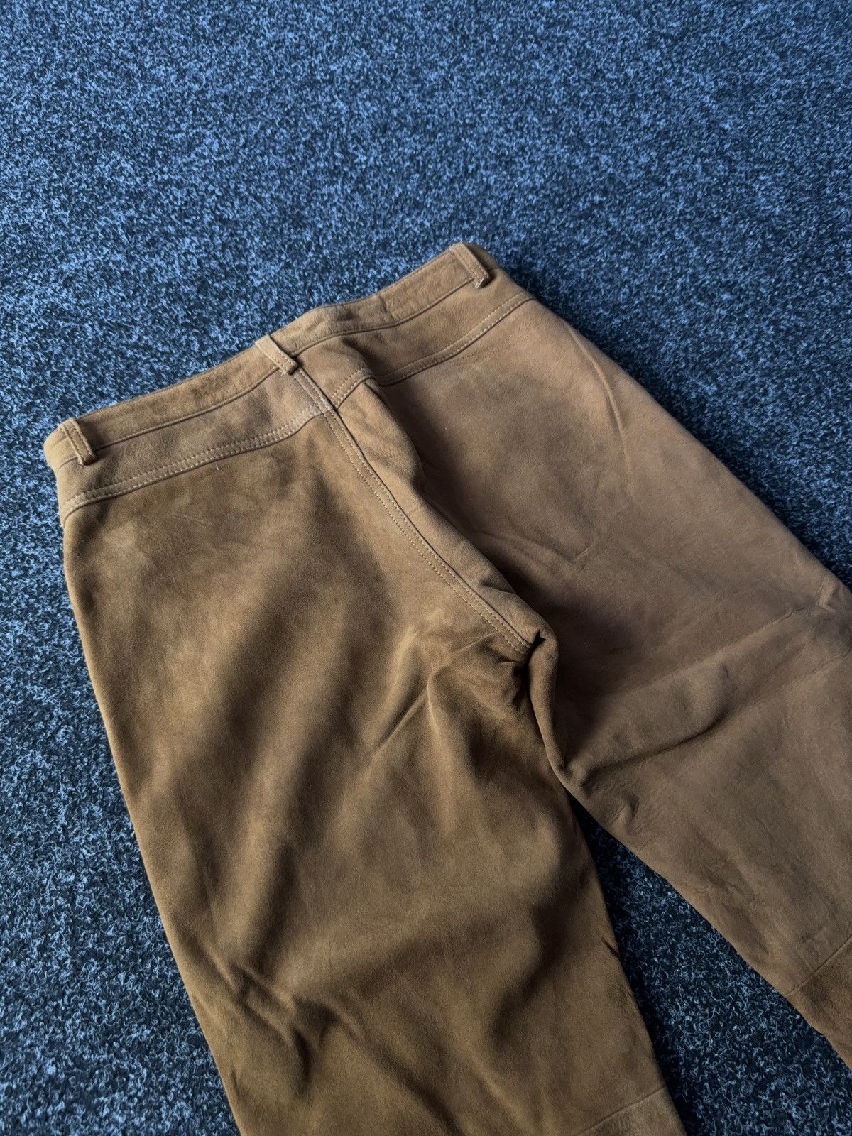 Leather Vintage Faux Suede Brown Pants 90s Western Style Italy Size 30" / US 8 / IT 44 - 15 Thumbnail