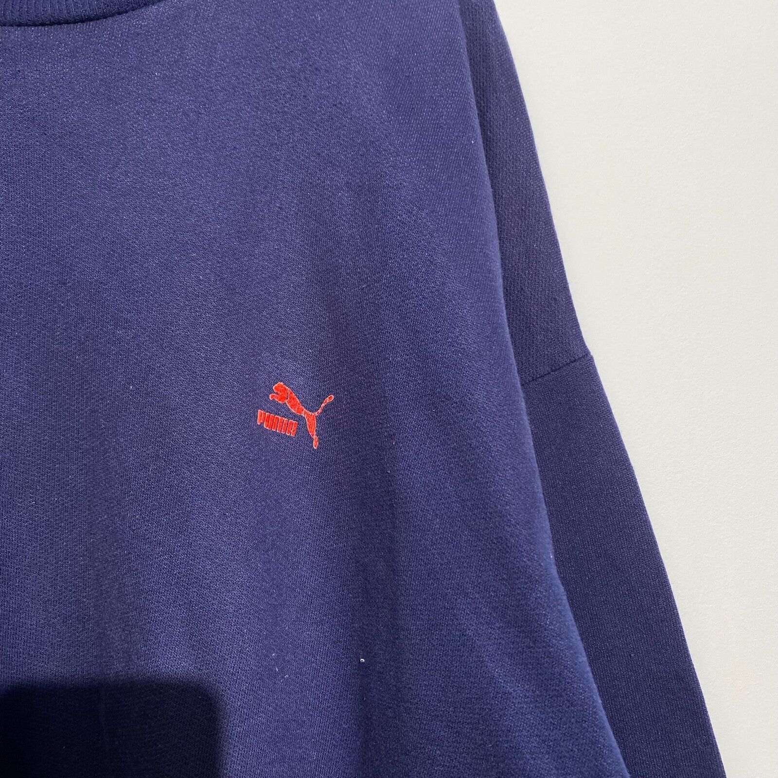 Puma × Vintage Vintage Puma Unisex Navy Blue Acrylic Crewneck Size XL 90s Size US XL / EU 56 / 4 - 5 Thumbnail