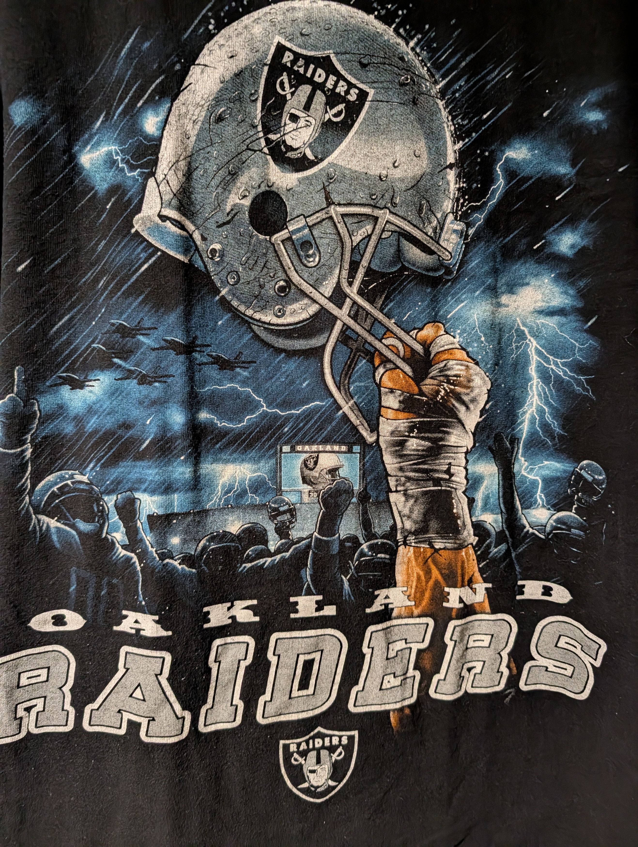 NFL Vintage Y2K Oakland Raiders NFL Football Lightning T-Shirt Size US L / EU 52-54 / 3 - 2 Thumbnail