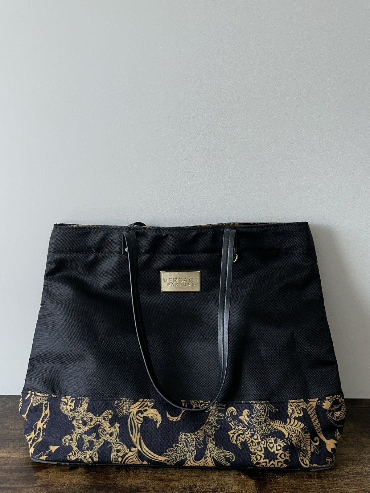 Versace Versace Parfums Weekender Tote Bag Barocco Black/Gold RARE Size ONE SIZE - 2 Thumbnail
