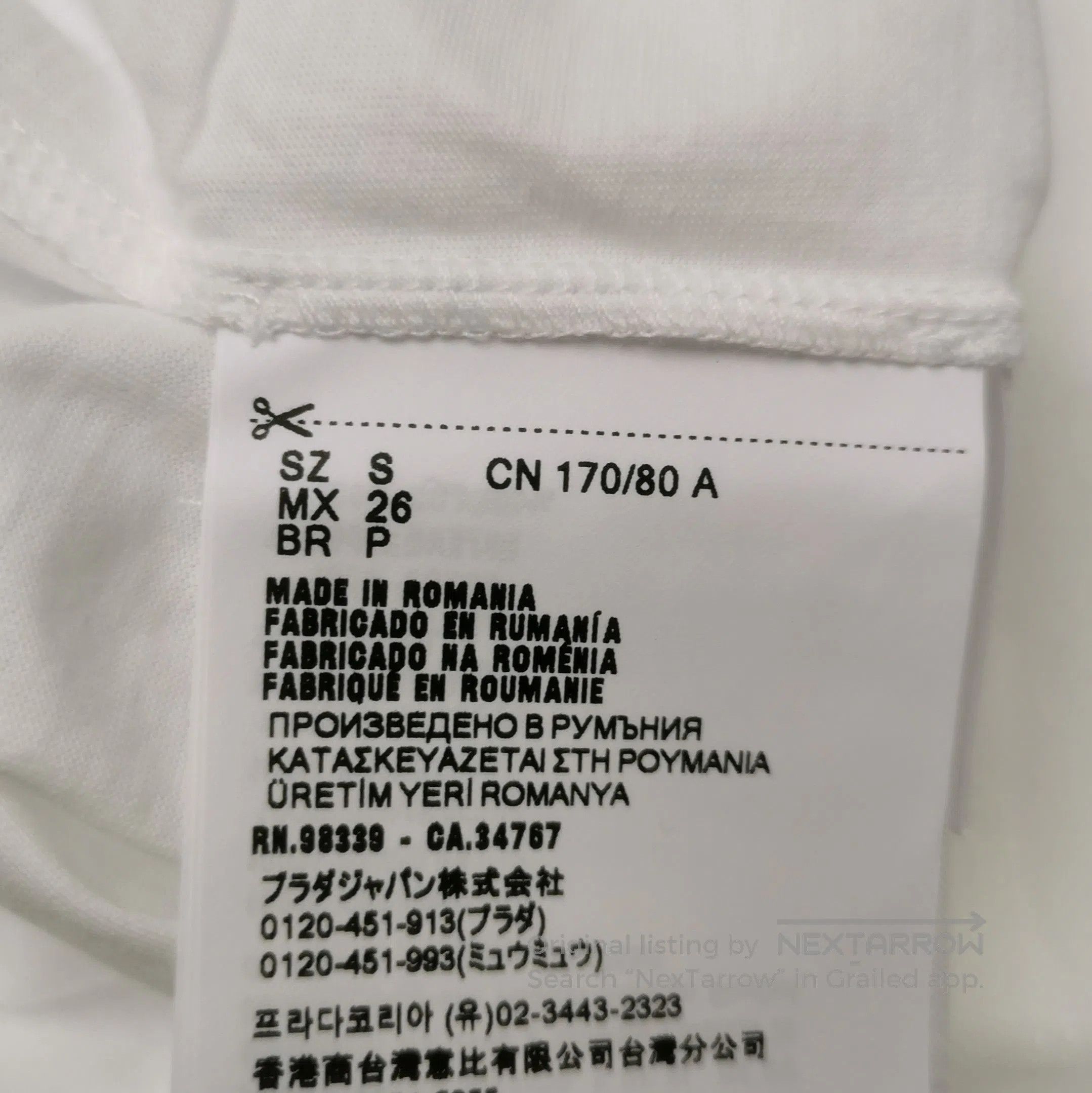 Prada Prada Classic White Cotton Crew Neck T. Size S / US 4 / IT 40 - 6 Thumbnail