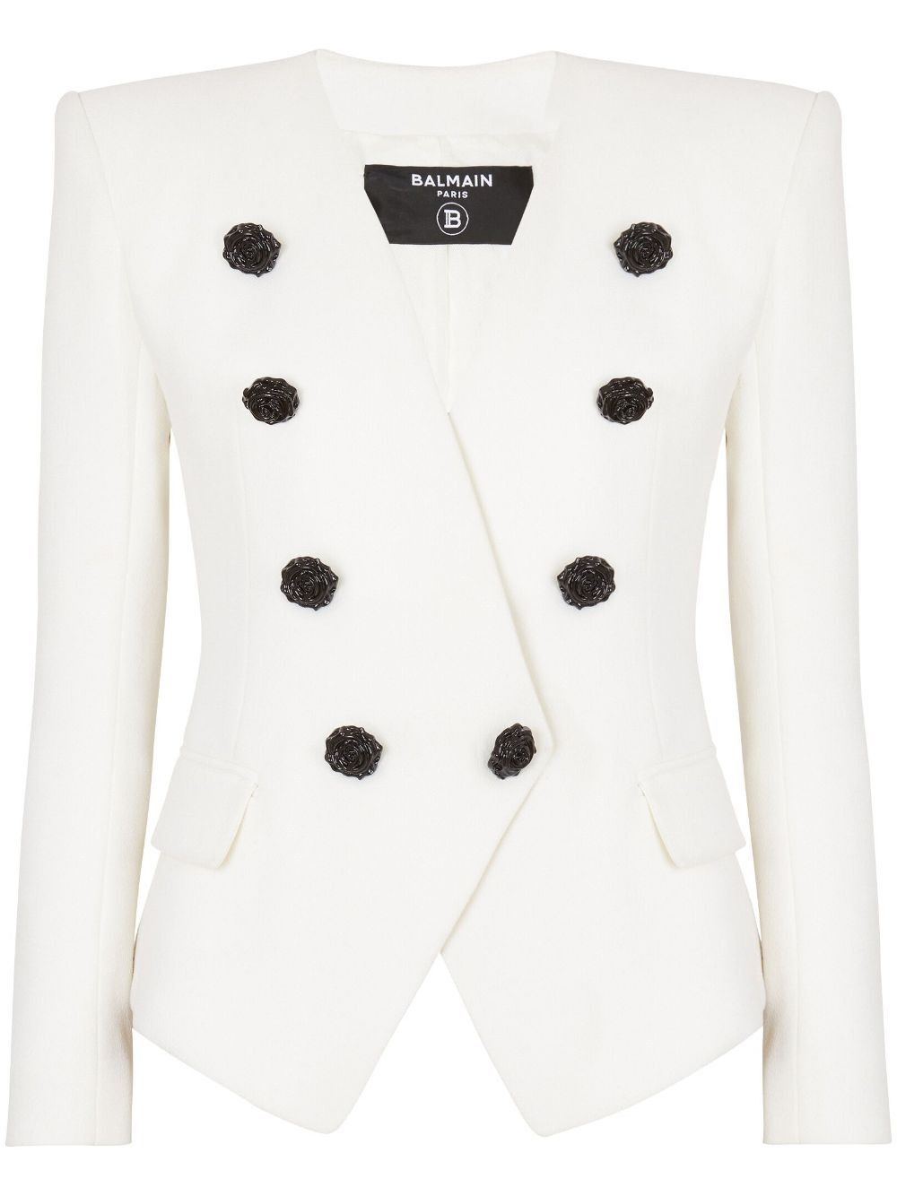 Balmain o1s1wg110825 Double Breasted Blazer in White Size M / US 6-8 / IT 42-44 - 1 Thumbnail