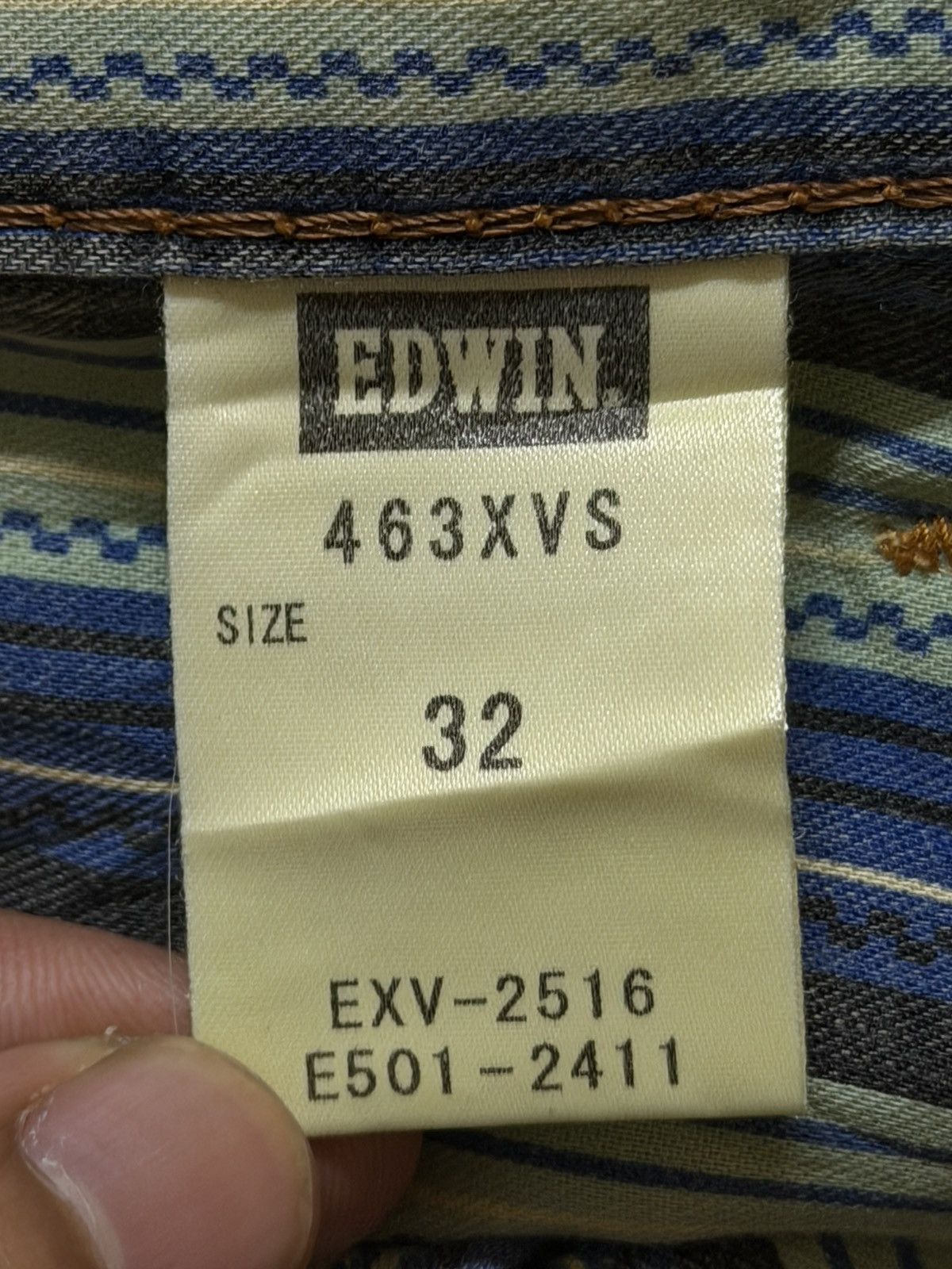 Edwin Vintage 90s Edwin XV Blue Faded Wash Whiskers Straight Leg Size US 34 / EU 50 - 8 Thumbnail