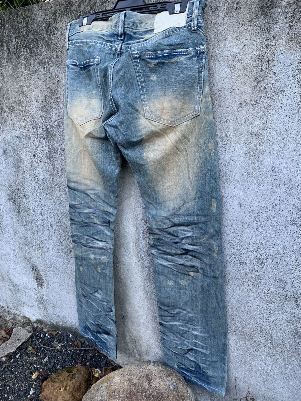 Japanese Brand Distressed washed denim - Original factory made Size US 30 / EU 46 - 6 Thumbnail