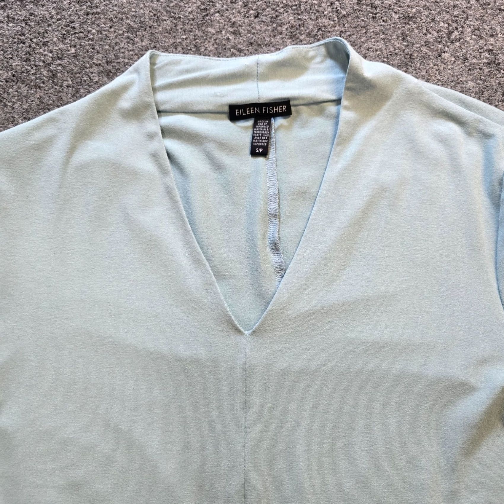 Eileen Fisher Eileen Fisher Top Womens Size Small Green Tunic Long Sleeve V-Neck Casual Basic Shirt Size S / US 4 / IT 40 - 2 Thumbnail