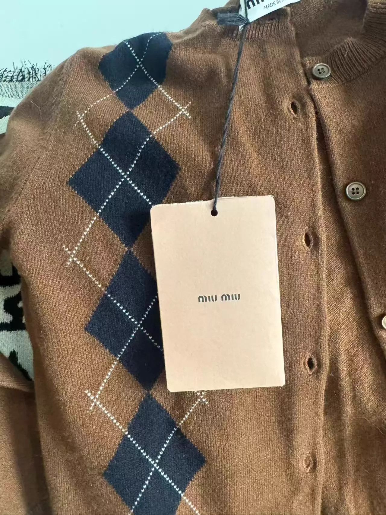 Miu Miu MIU MIU Women's Tobacco Cashmere Cardigan Size 40 Size S / US 4 / IT 40 - 3 Thumbnail