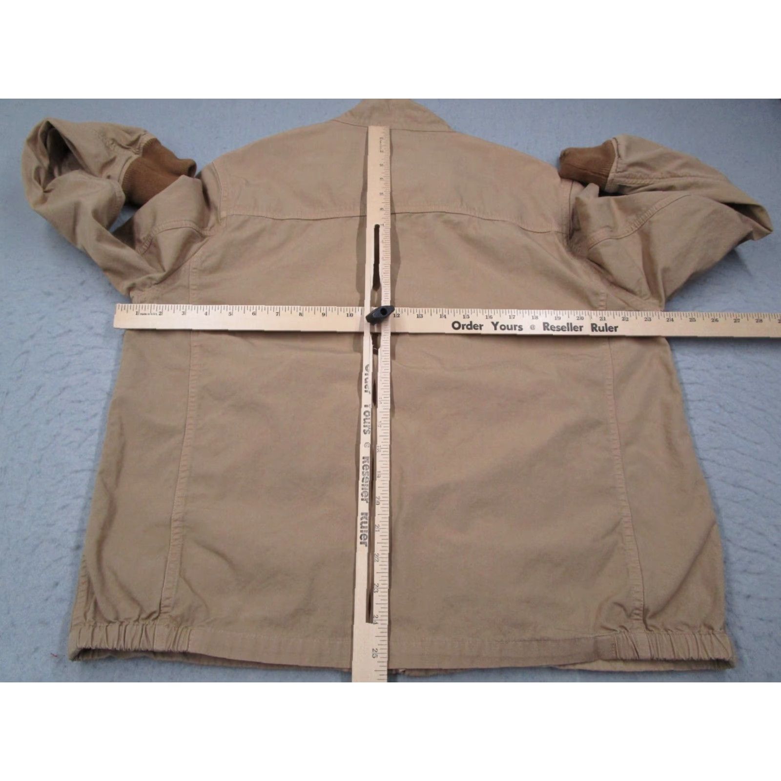 J.Crew J.CREW Men's Large Beige Twill Full Zip Bomber Jacket Military Retro Work Outdoor Size US L / EU 52-54 / 3 - 6 Thumbnail