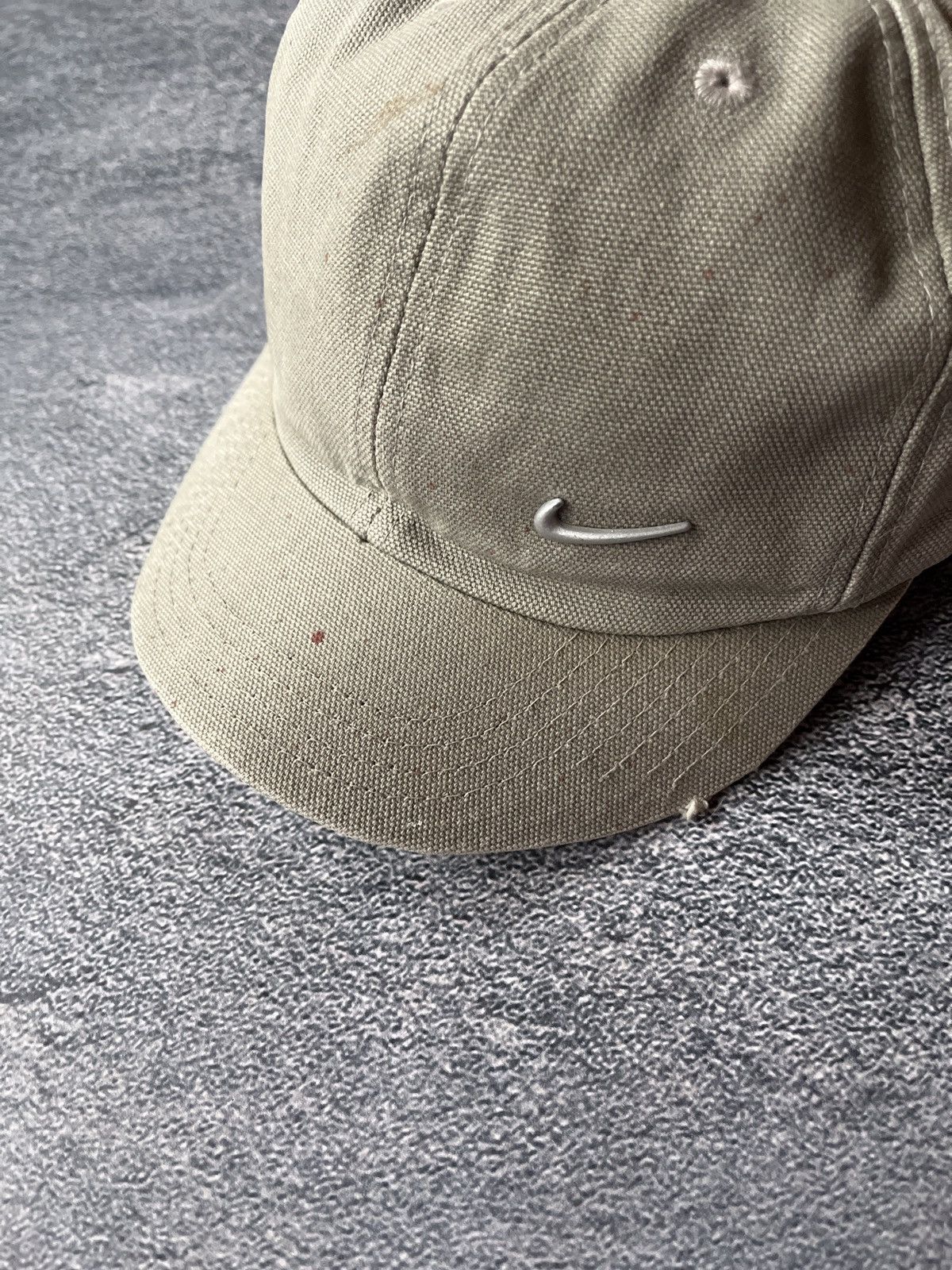 Nike × Vintage Vintage Nike Metal Swoosh Cap Dad Hat 90s like drill Size ONE SIZE - 2 Thumbnail