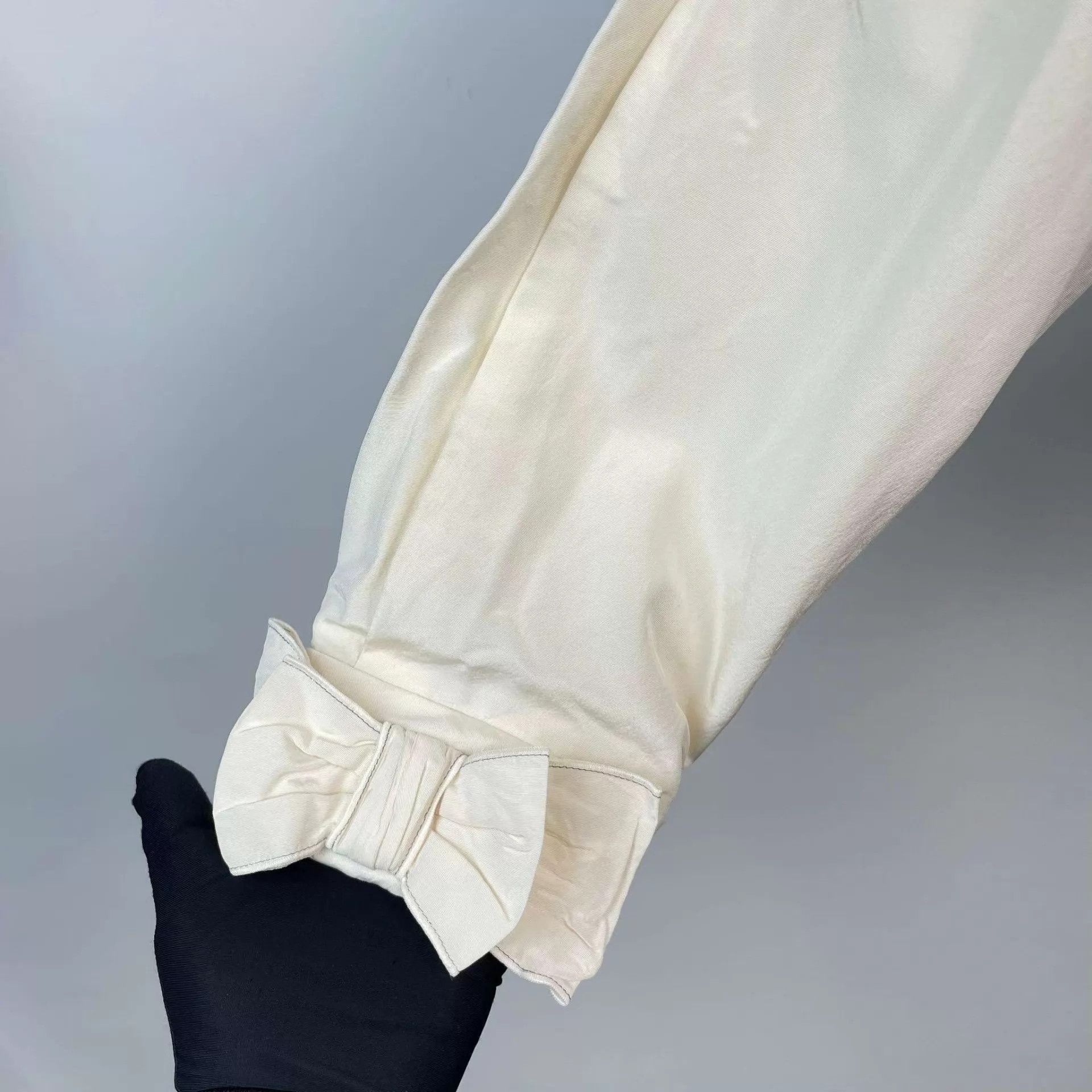 Chanel Chanel 24B Bow Silk Ivory Short Cotton Jacket 36 Size XS / US 0-2 / IT 36-38 - 9 Thumbnail