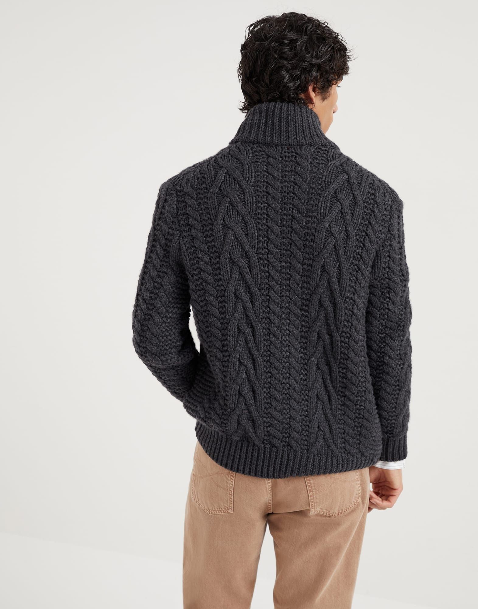 Brunello Cucinelli o1w1db11125 Cashmere Cardigan in Black Size US L / EU 52-54 / 3 - 3 Thumbnail