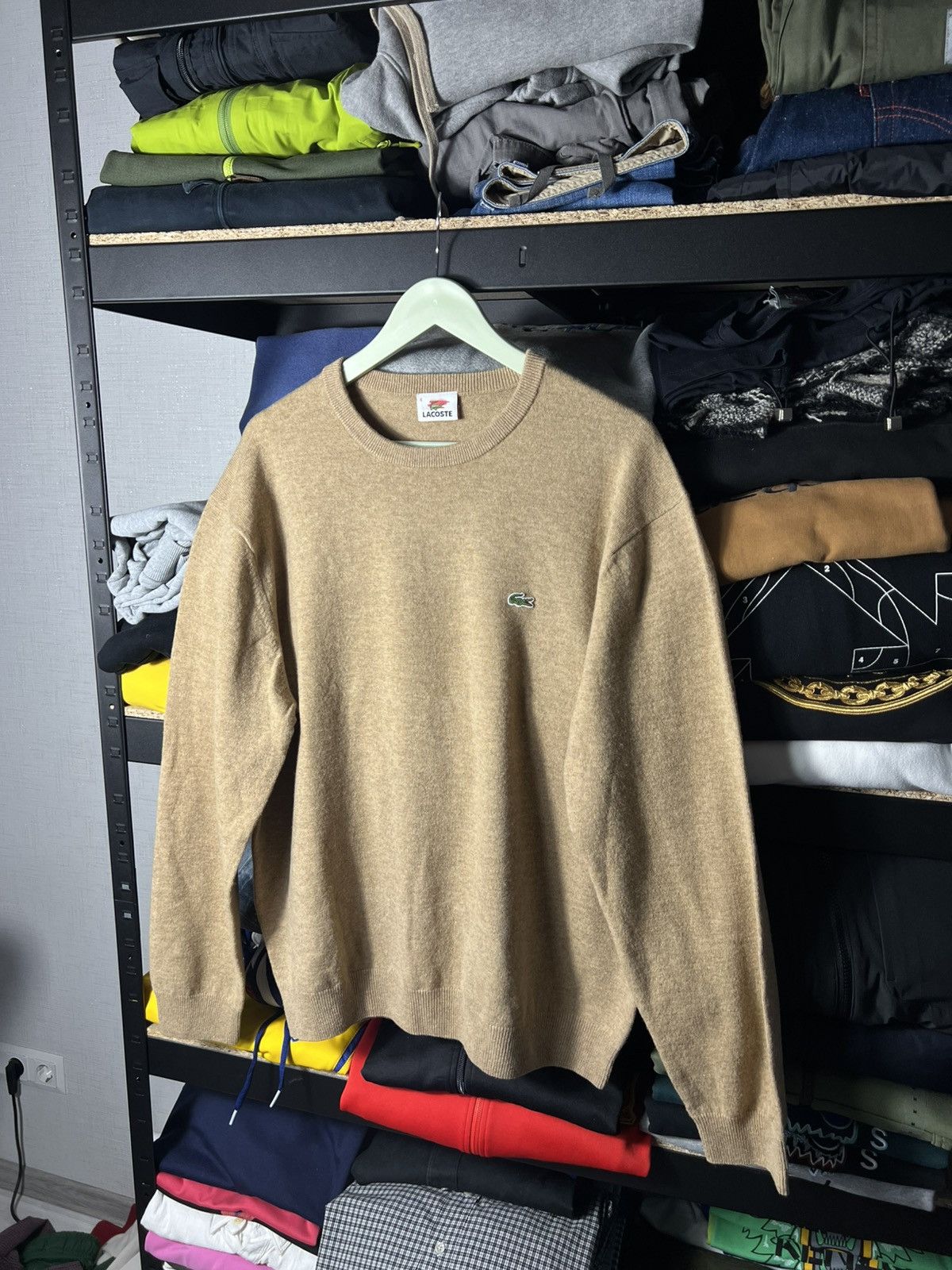 Lacoste 🧶 Vintage Lacoste Woolmark Sweater — Camel — Size XL (FR 6) Size US XL / EU 56 / 4 - 1 Thumbnail