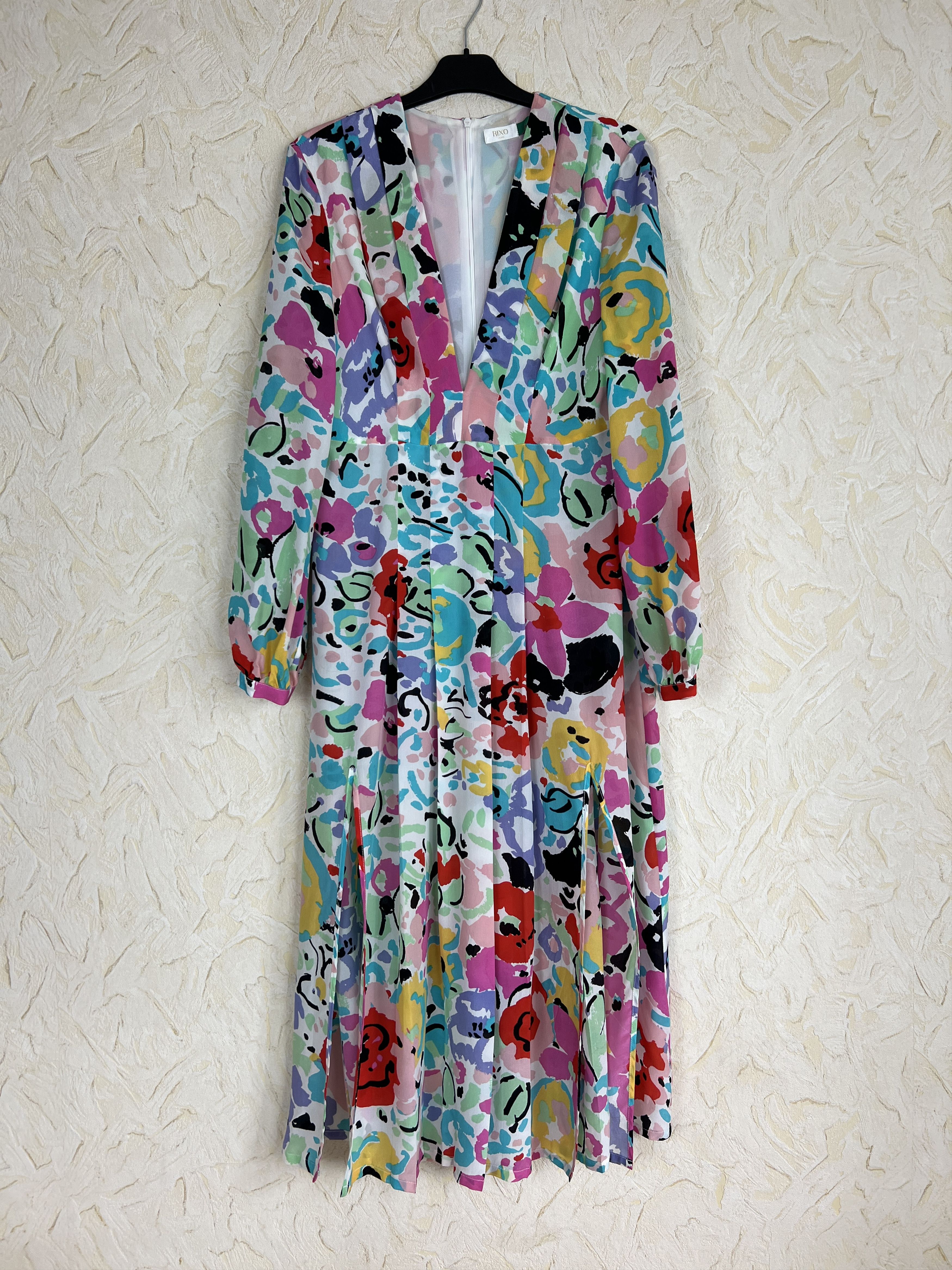 RIXO RIXO Camellia Silk Midi Dress 100% Silk Floral Print Size L / US 10 / IT 46 - 1 Thumbnail