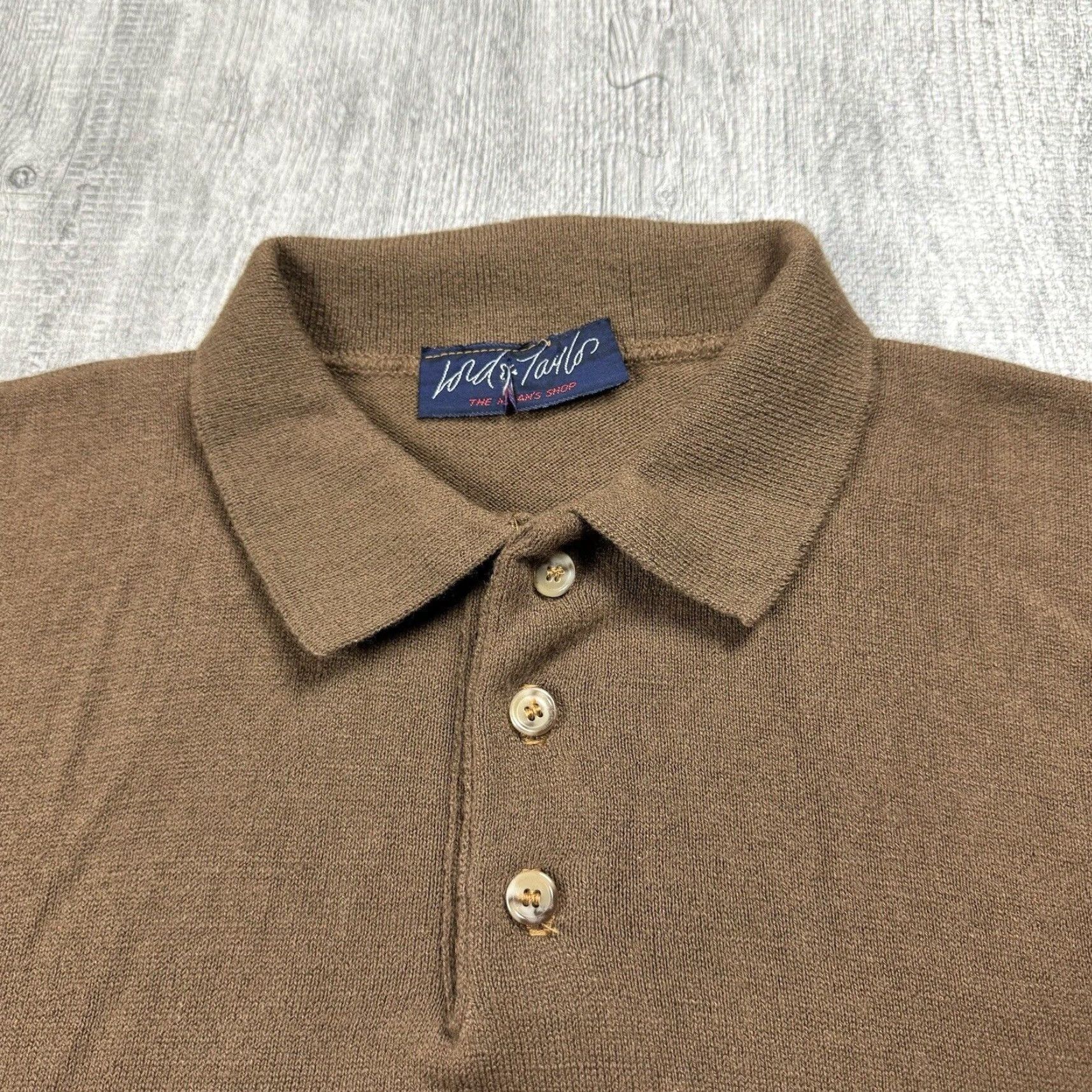 Lord & Taylor VINTAGE LORD & TAYLOR 70s MOD COLLARED POLO SWEATER Long Sleeve Knit Brown Adult Large Size US L / EU 52-54 / 3 - 2 Thumbnail