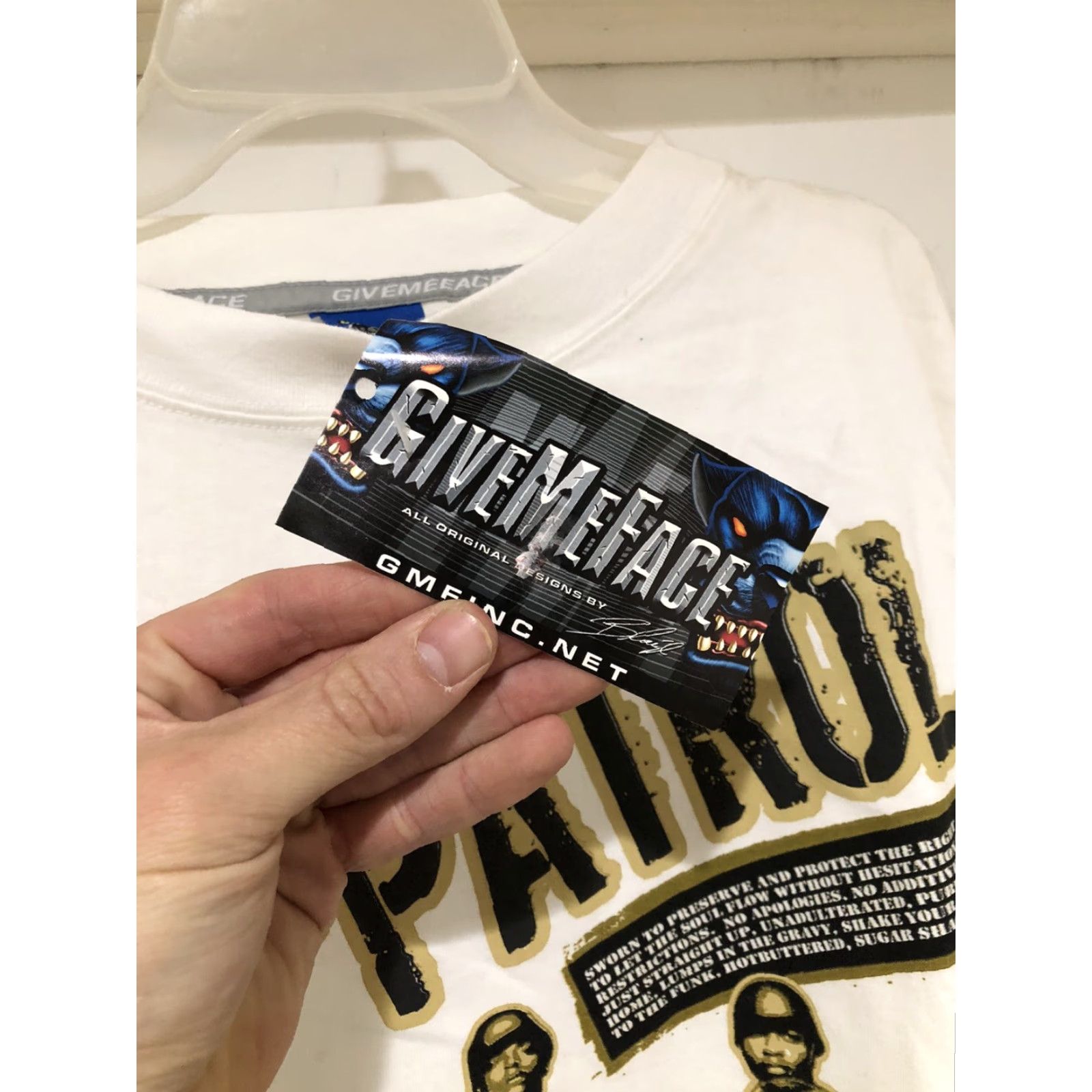 Vintage VINTAGE GiveMeFace Soul Patrol T-Shirt 3XL White Cotton Crew Neck Short Sleeve Hip Hop Streetwear Wu Tang Men T-Shirt Size US XXL / EU 58 / 5 - 2 Thumbnail