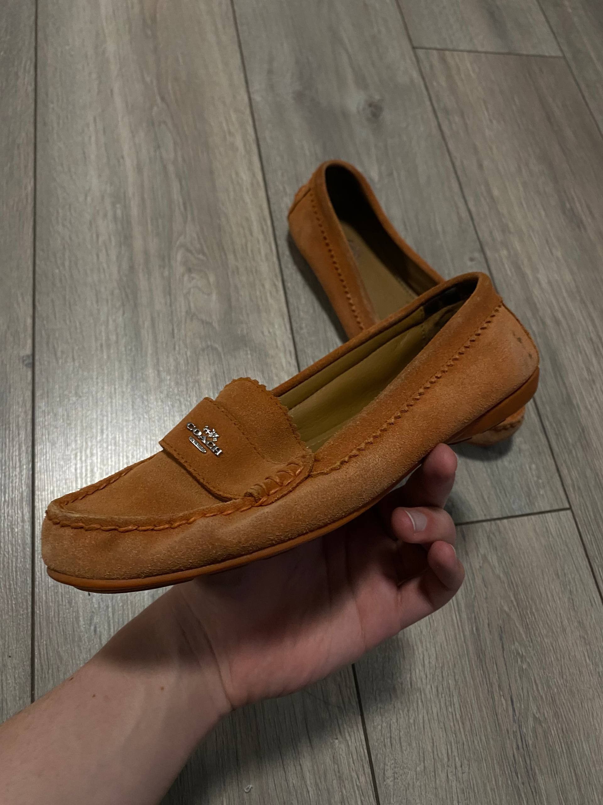 Coach Coach Loafers Suede Orange Ballet Flats Mini Logo Size US 7.5 / IT 37.5 - 4 Thumbnail