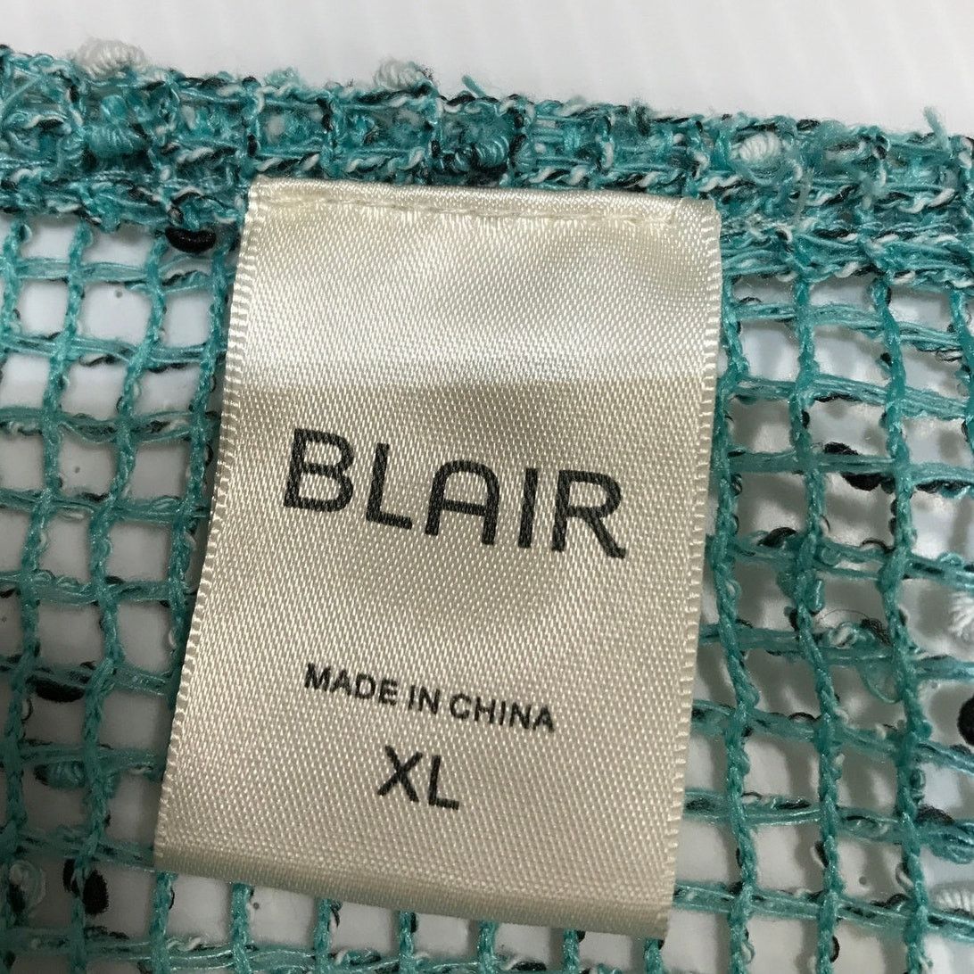 Blair Blair Boho Aqua Blue Artsy Mesh Lace Hemline Tunic Blouse XL Size XL / US 12-14 / IT 48-50 - 5 Thumbnail