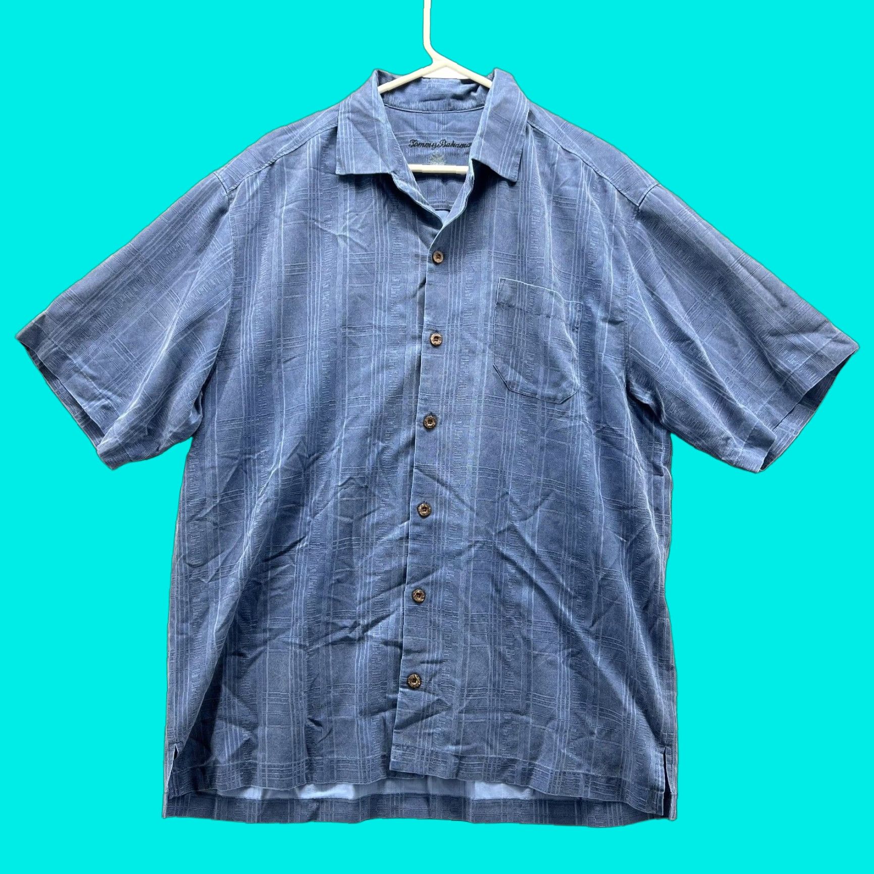 Tommy Bahama Tommy Bahama Shirt Men L Glen Check Blue Silk Button-Down Casual Preppy Size US L / EU 52-54 / 3 - 1 Thumbnail