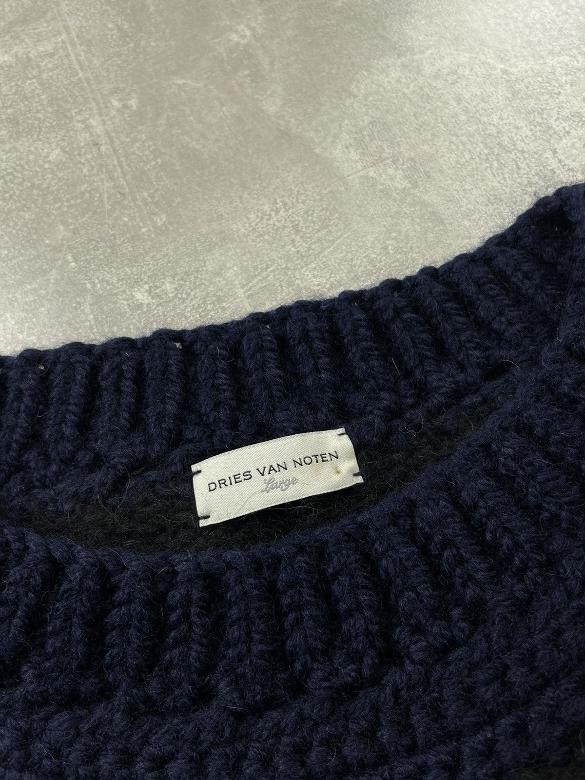 Dries Van Noten Dries Van Noten Alpaca Wool Knit Sweater Black Navy Size US L / EU 52-54 / 3 - 11 Thumbnail