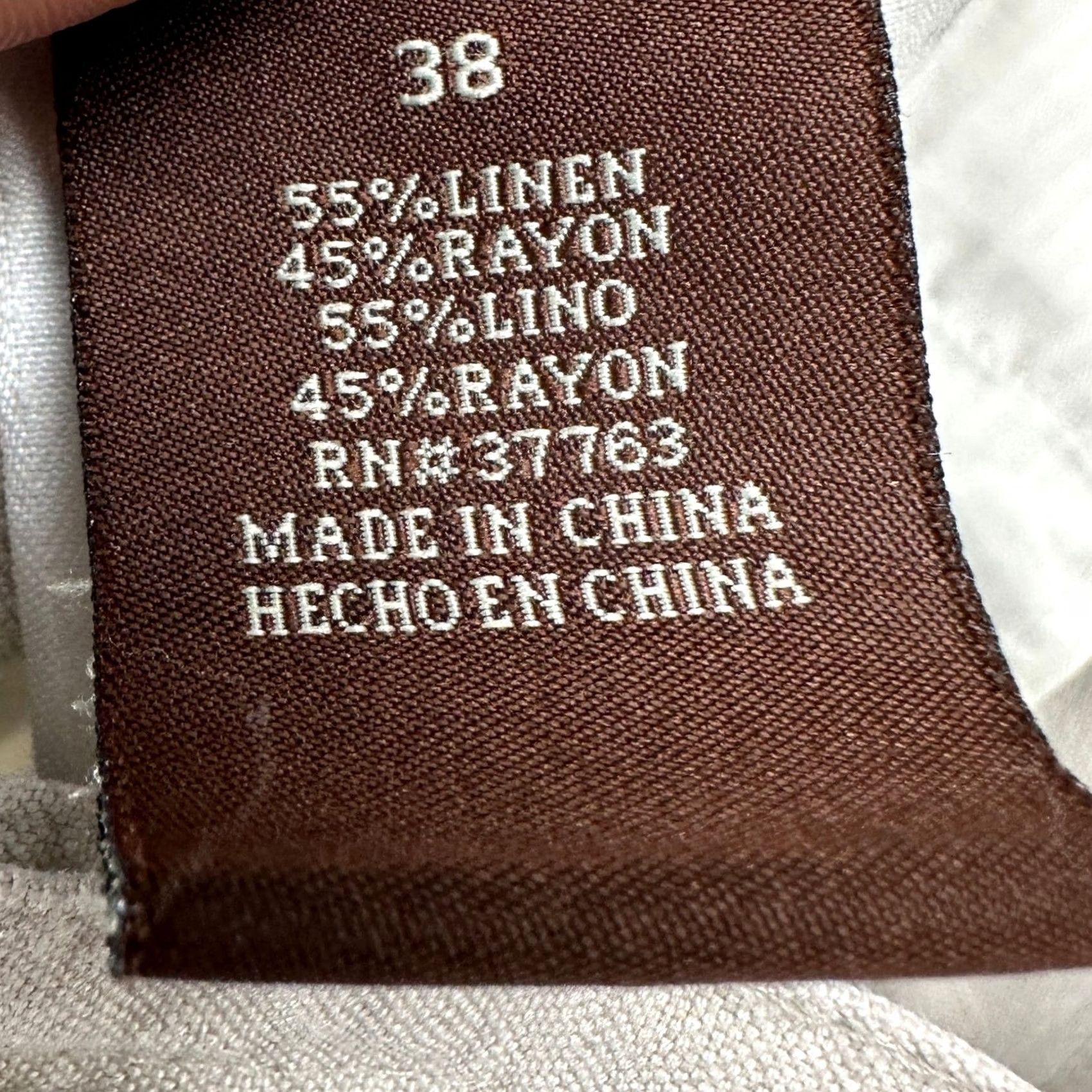 Cubavera Cubavera Mens Linen Blend Shorts 38 Cream Flat Front Cargo Pocket Casual Outdoor Size US 38 / EU 54 - 4 Thumbnail