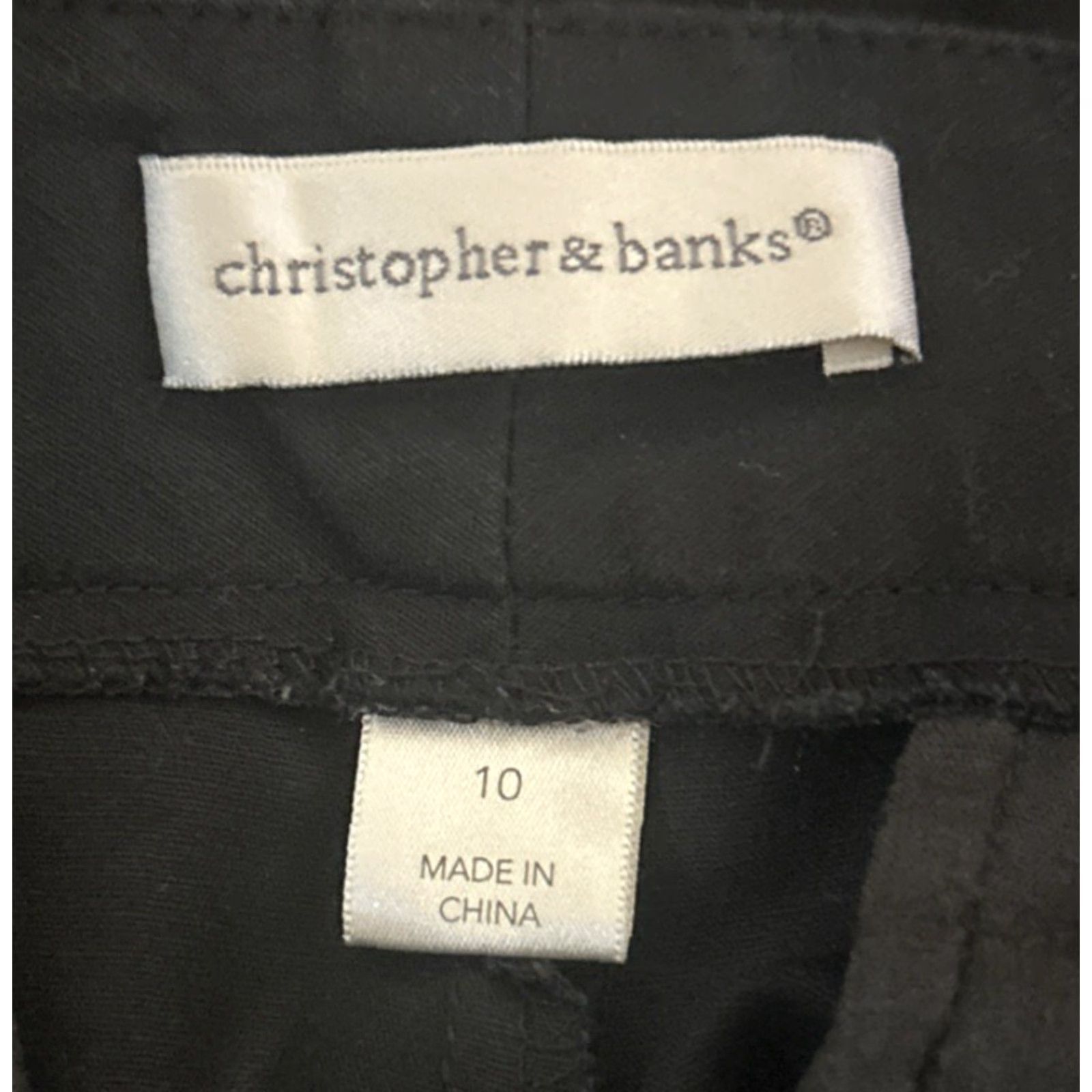 Vintage Christopher & Banks Pants Women's Regular Size 10 Black Straight Leg Dress Pants 33x30 EUC Size 32" / US 10 / IT 46 - 4 Thumbnail