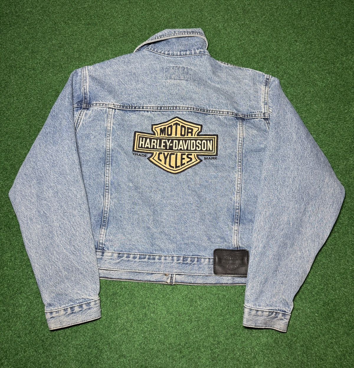 Harley Davidson × Vintage Vintage 90s Harley Davidson XL Grunge Biker Denim Jacket Size XL / US 12-14 / IT 48-50 - 1 Thumbnail