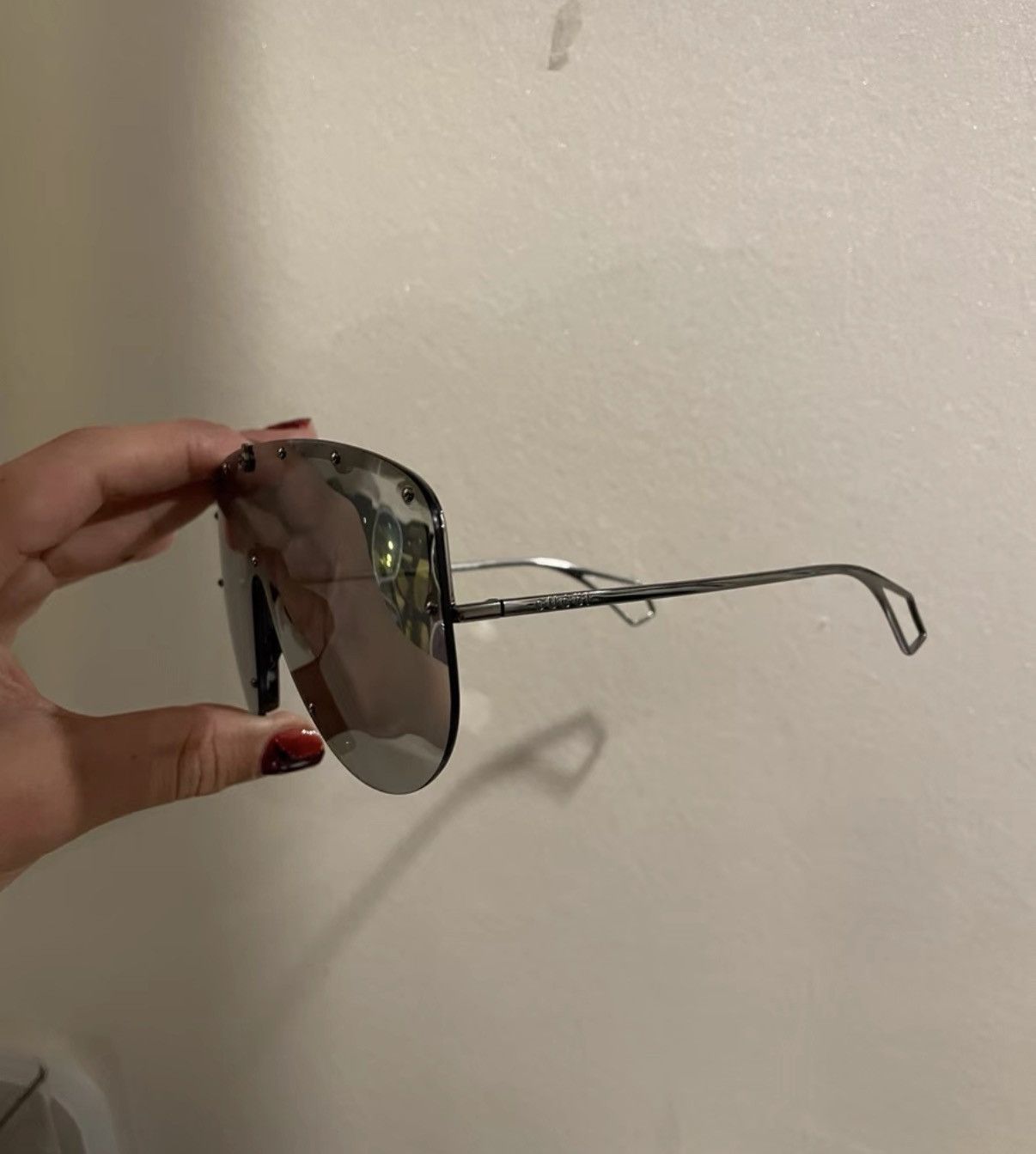 Gucci Gucci Cat 3 Mirror Runway Oversized Sunglasses Size ONE SIZE - 3 Thumbnail