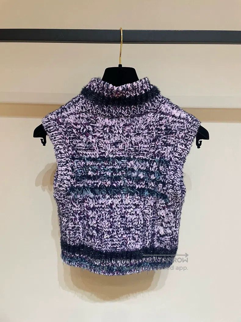 Chanel Chanel 23p purple stick needle knitted sweater vest Size XS / US 0-2 / IT 36-38 - 5 Thumbnail