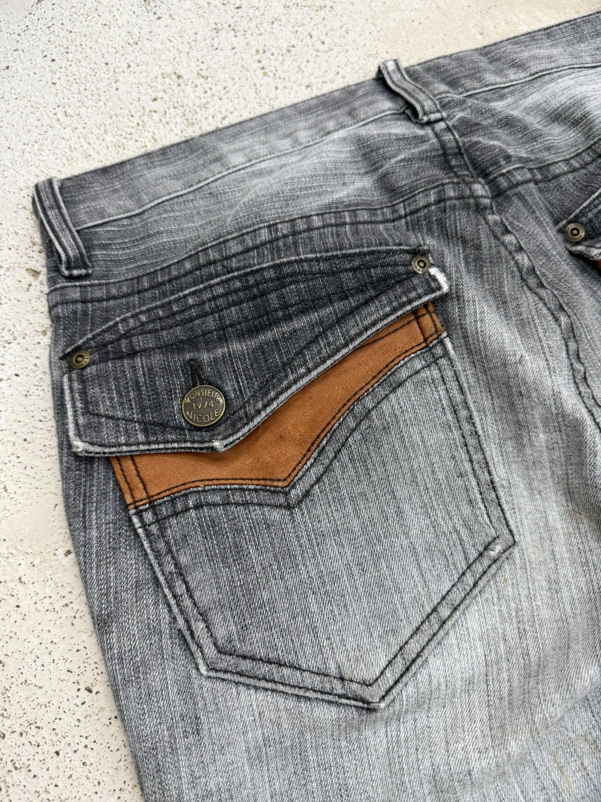 Nicole Club Monsieur Nicole 1974 Whisker Straight Leg Distressed Pants Size US 32 / EU 48 - 17 Thumbnail