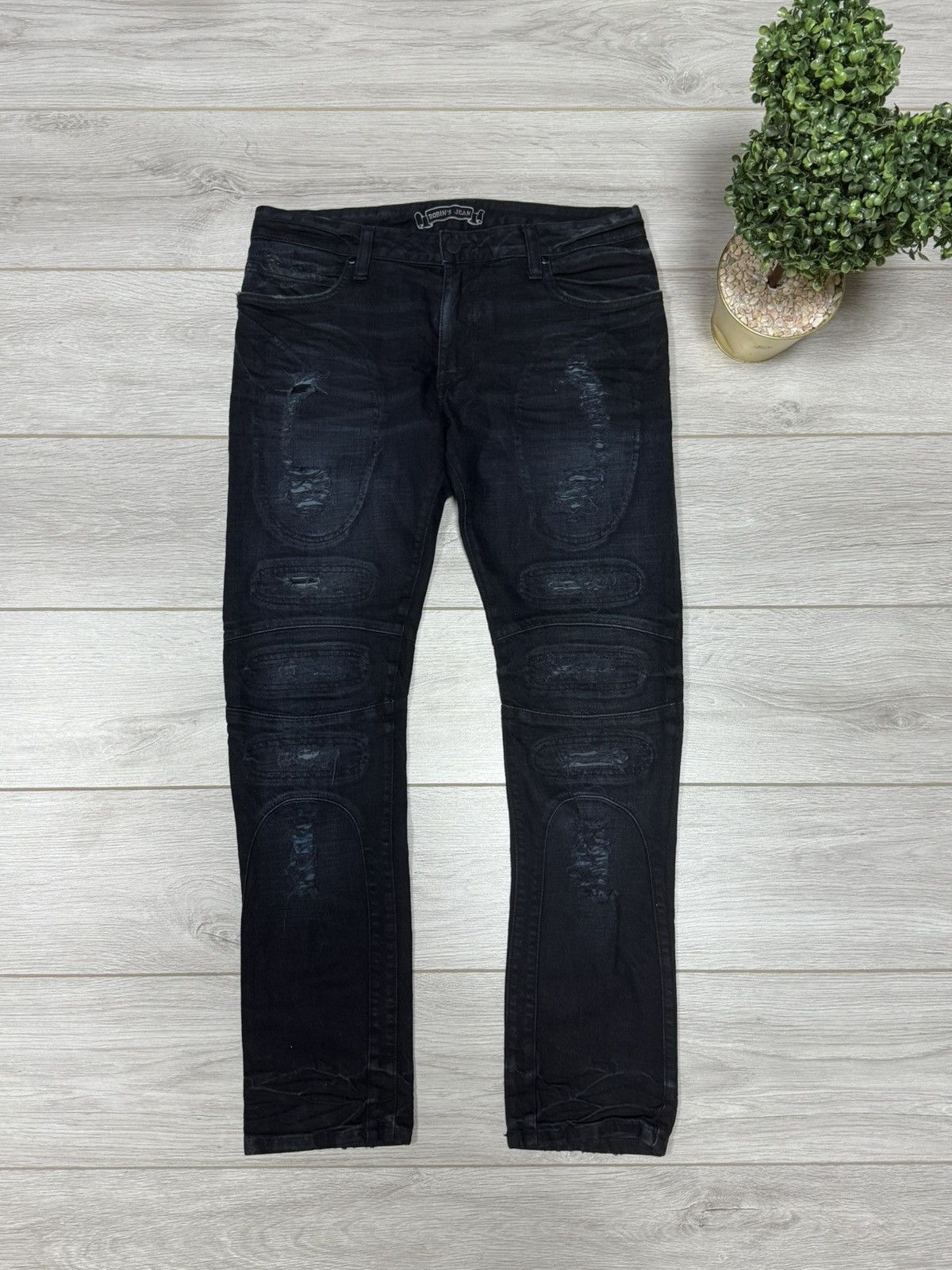 Robins Jeans Robins Jean vintage USA denim pants jeans biker tears Size US 32 / EU 48 - 3 Thumbnail