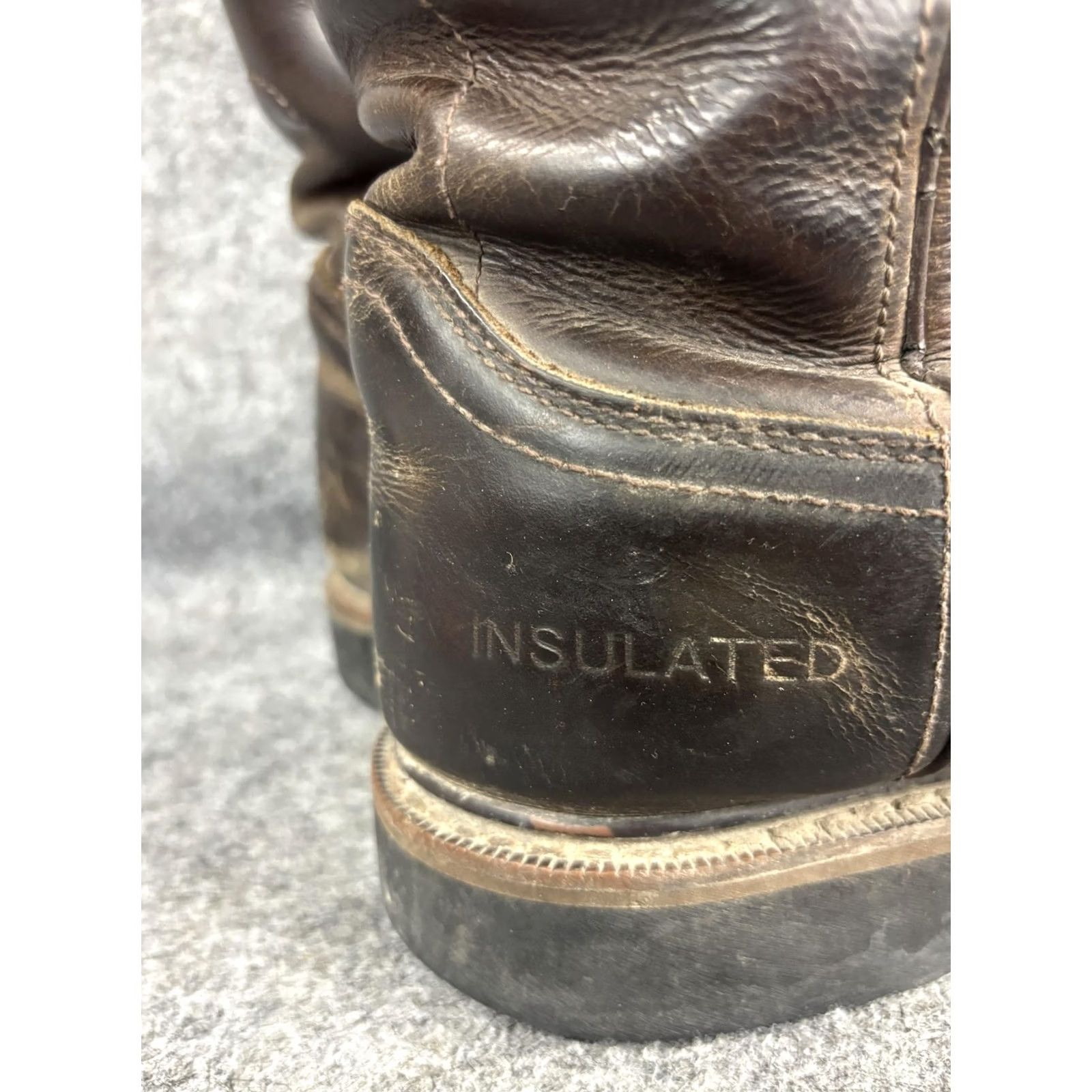 Vintage Justin WK4980 Waterproof Insulated Pull On Western Work Boots Mens 9.5 D Brown Leather Rubber Outsole Size US 10 / EU 43 - 6 Thumbnail